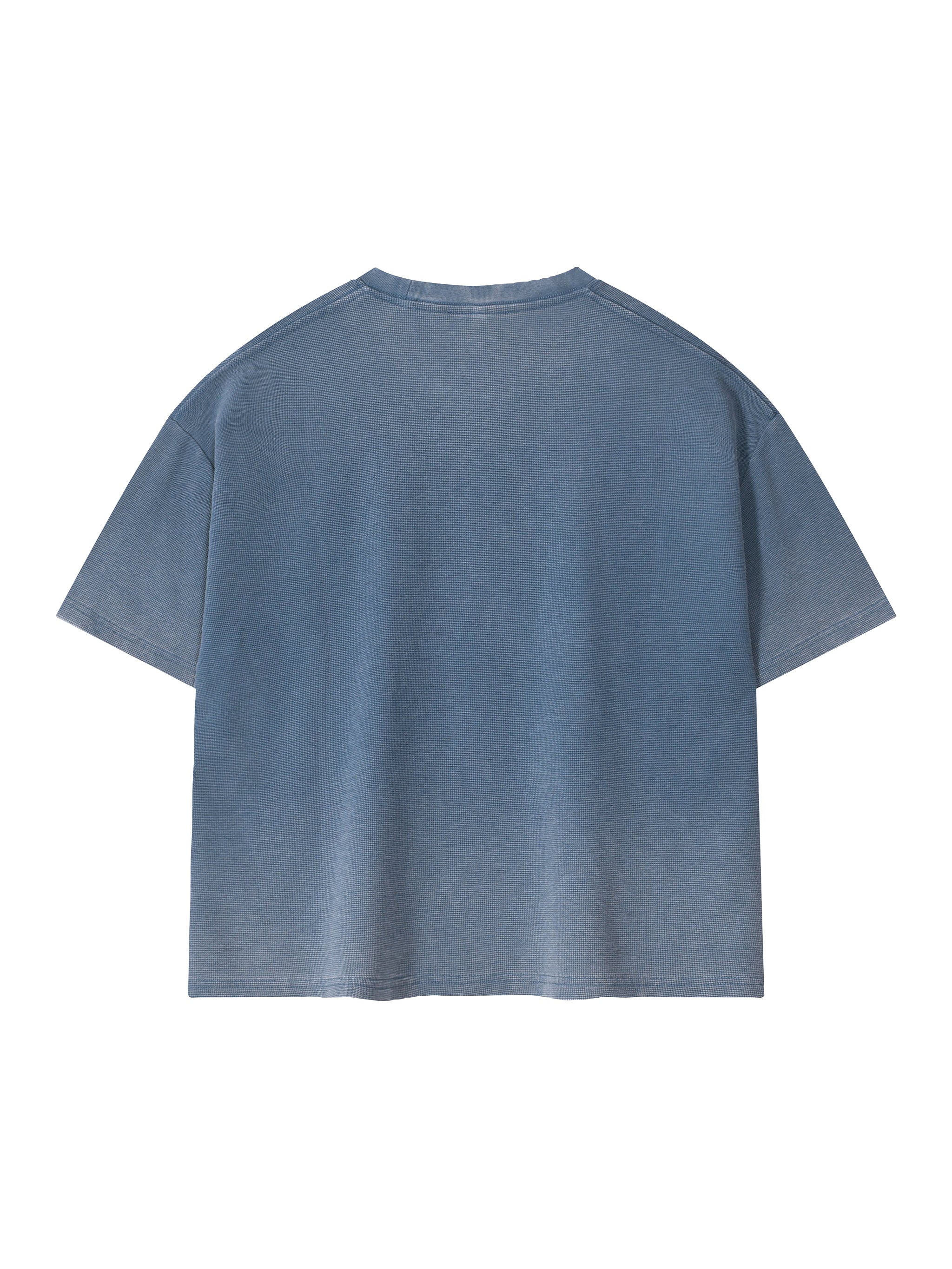 Unisex Vintage Wash Sunfade Waffle T-Shirt – Oversized Boxy Retro Streetwear Tee