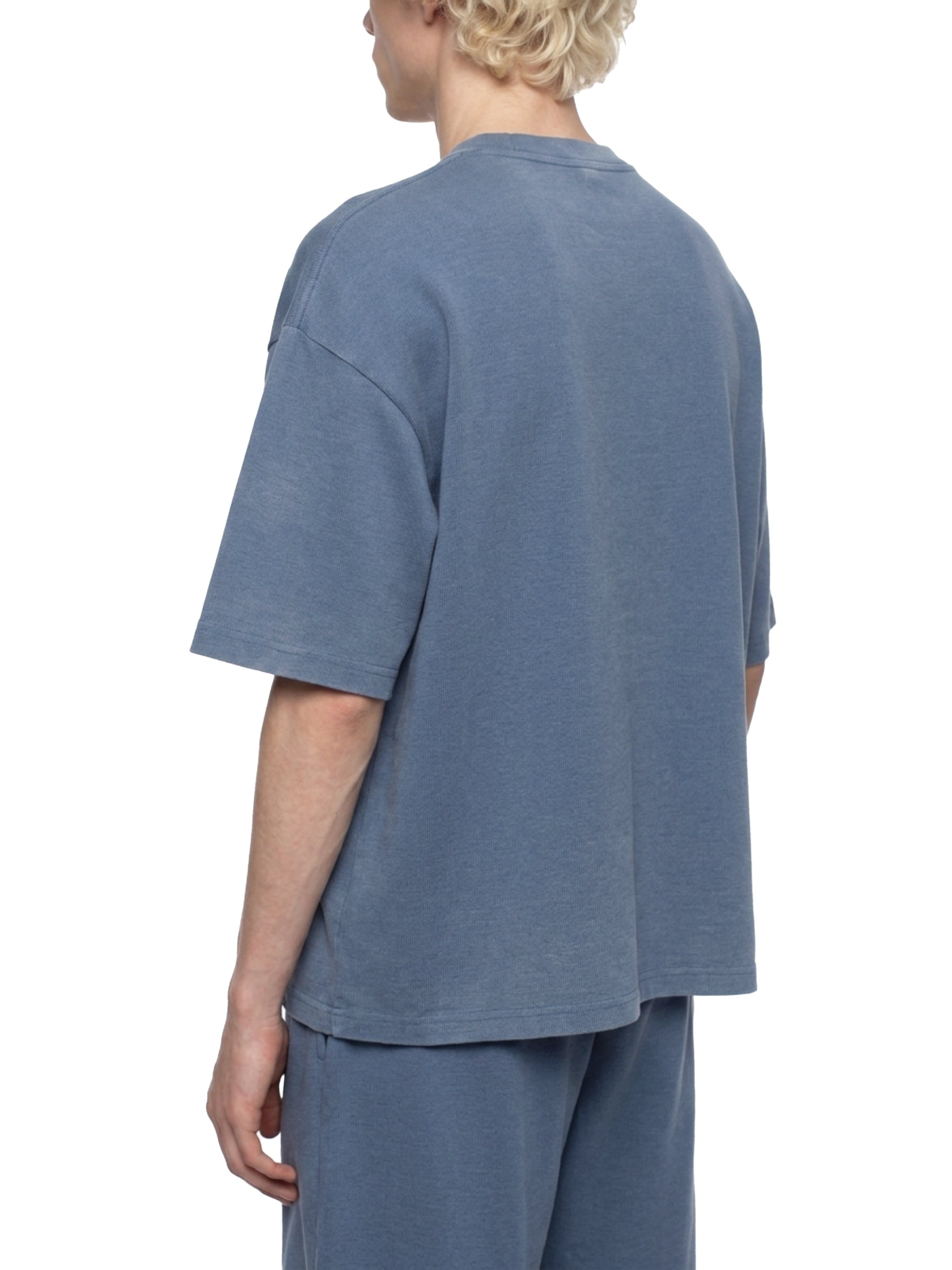 Unisex Vintage Wash Sunfade Waffle T-Shirt – Oversized Boxy Retro Streetwear Tee