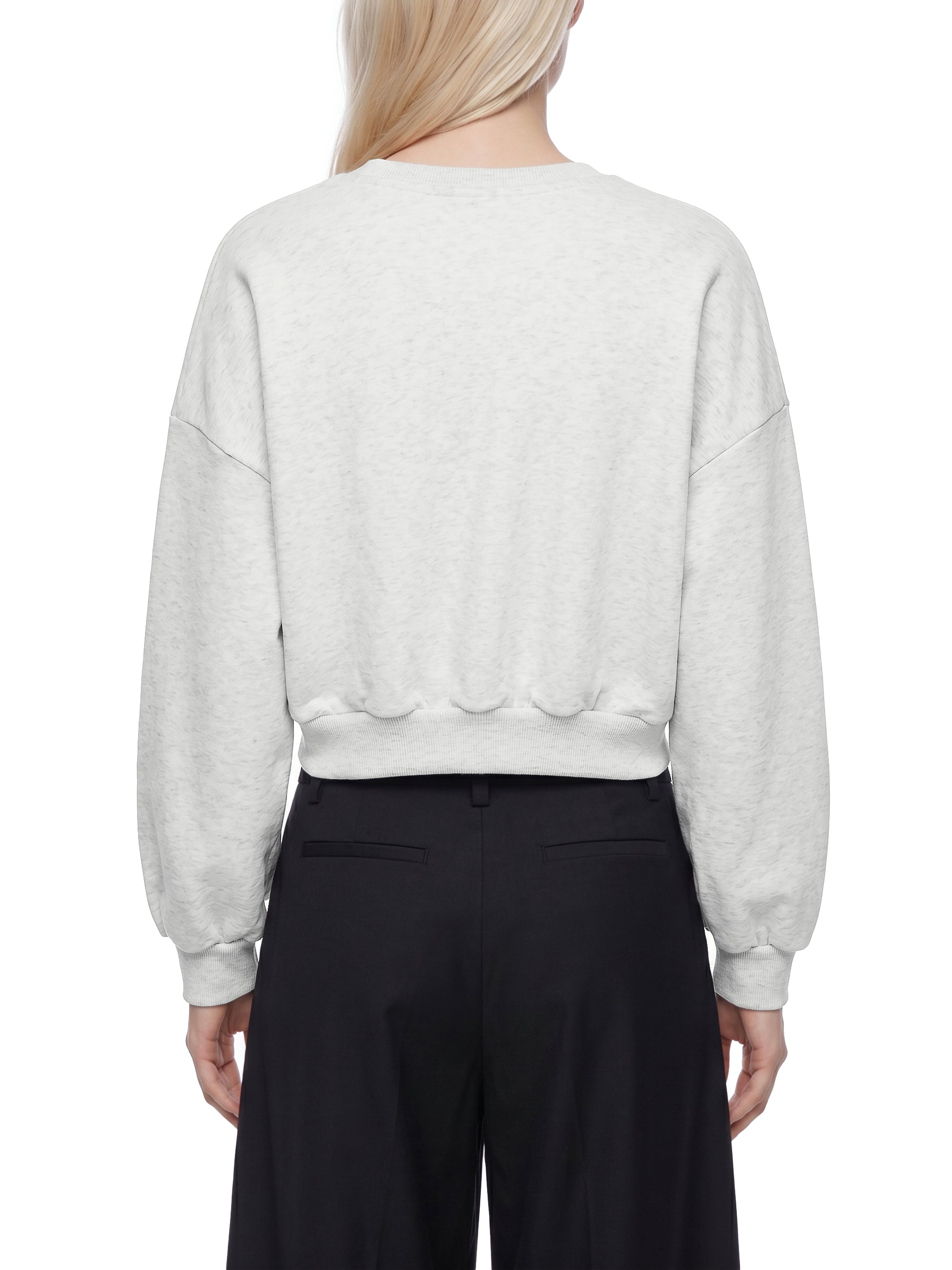 Women's Boxy Cropped Crewneck Sweatshirt – Oversized Casual Fleece Pullover