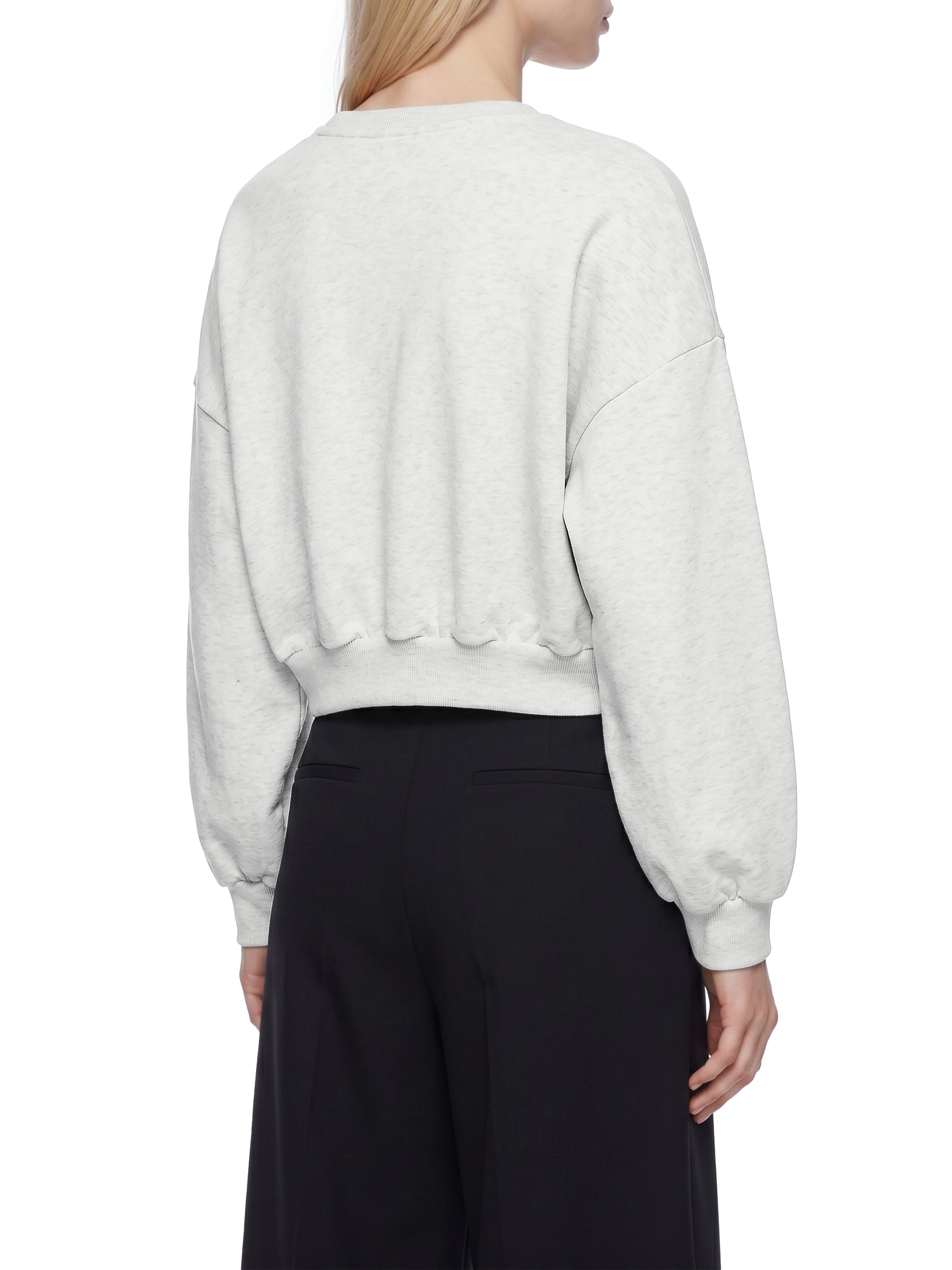 Women's Boxy Cropped Crewneck Sweatshirt – Oversized Casual Fleece Pullover