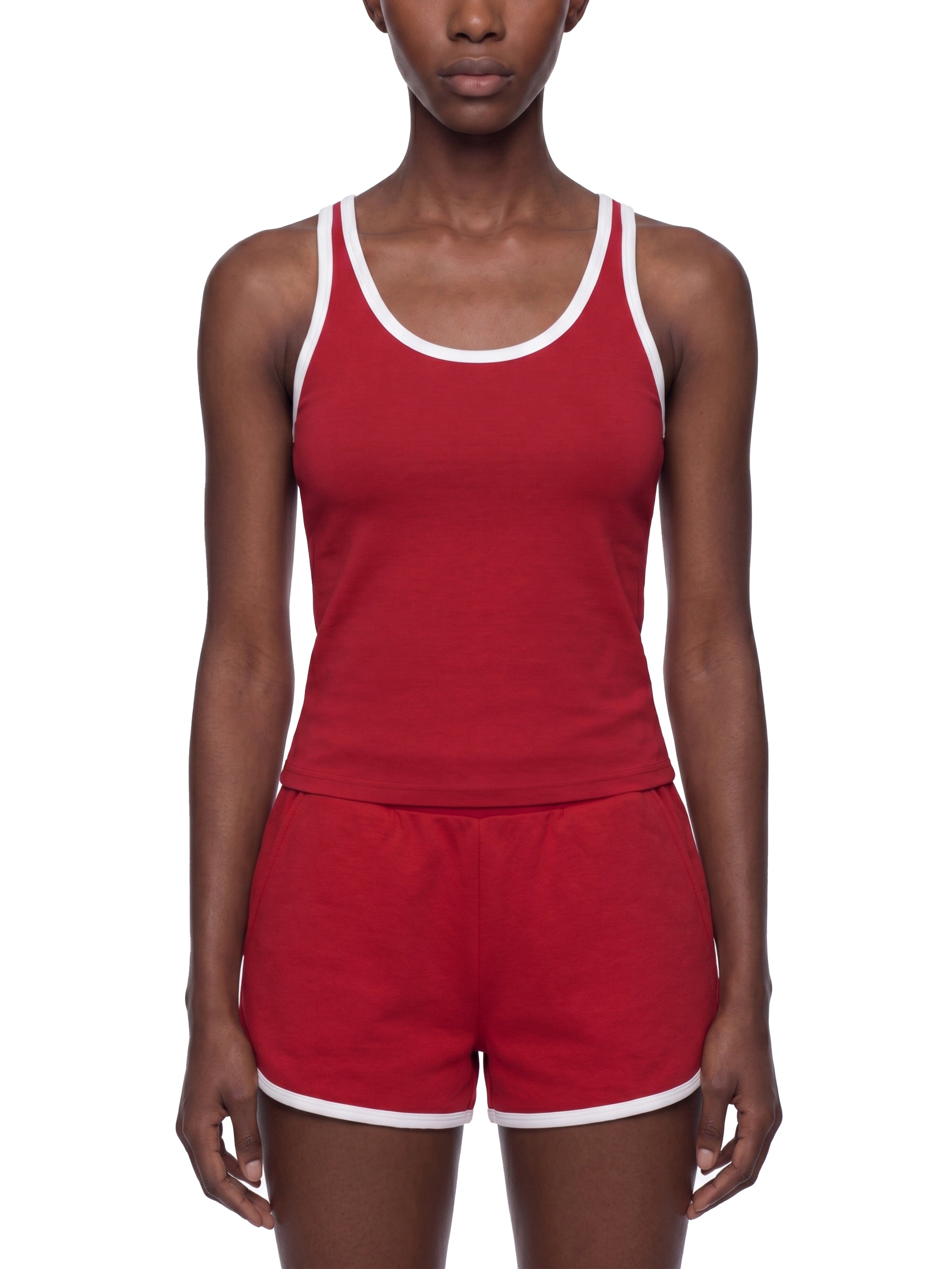 Women's Color Block Cropped Tank Top – Athletic Sleeveless Activewear Top