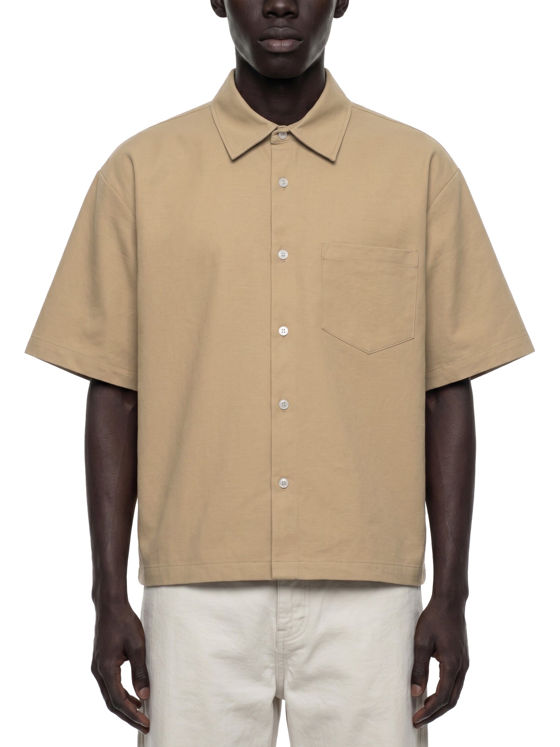 Unisex Heavyweight Boxy Short Sleeve Shirt – Oversized Premium Streetwear Button-Up