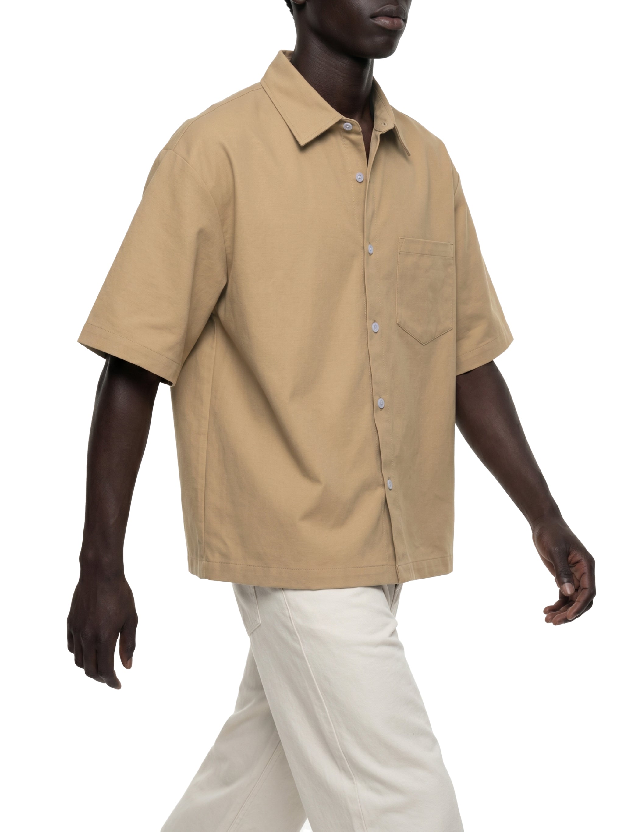 Unisex Heavyweight Boxy Short Sleeve Shirt – Oversized Premium Streetwear Button-Up