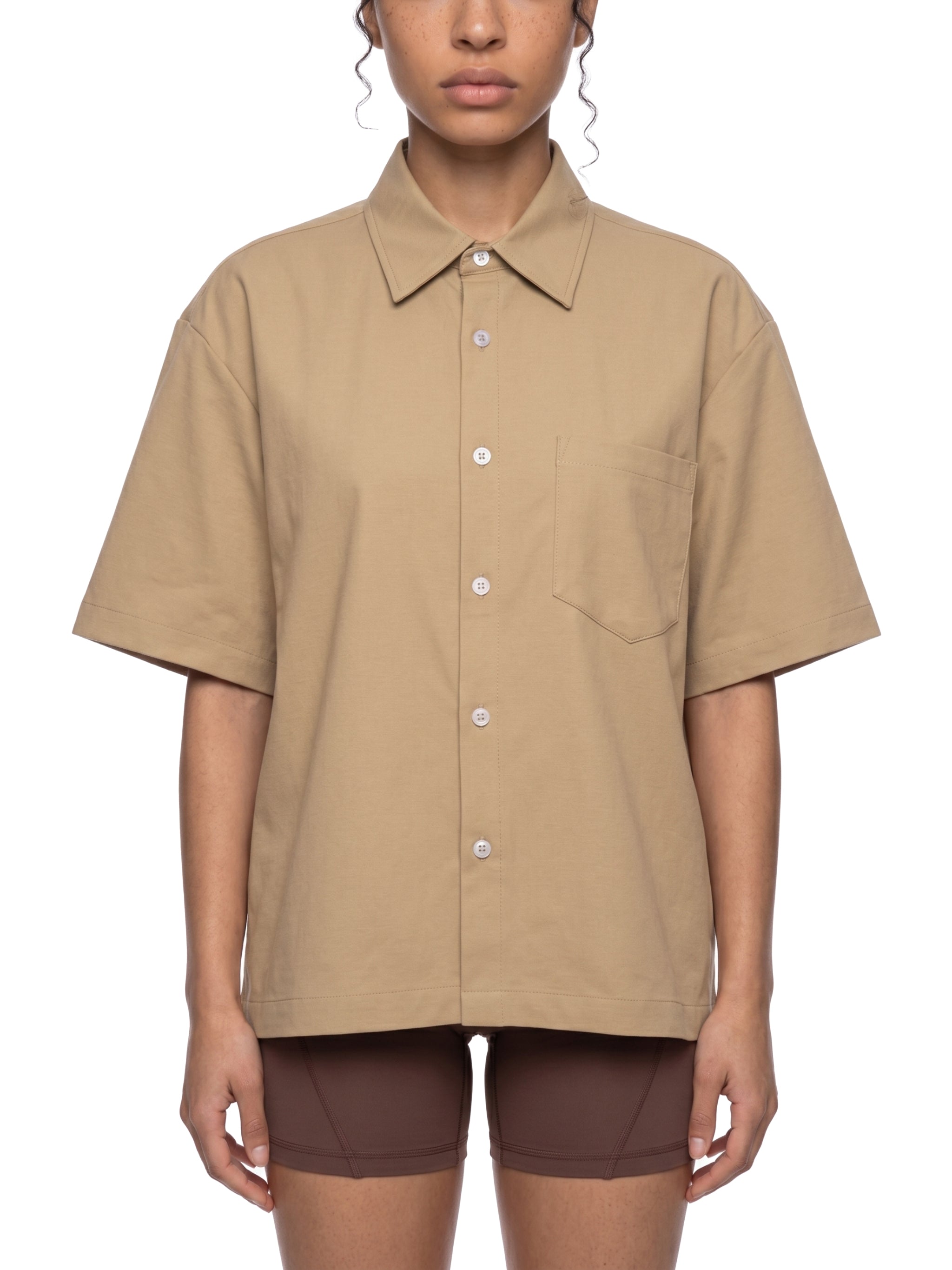 Unisex Heavyweight Boxy Short Sleeve Shirt – Oversized Premium Streetwear Button-Up
