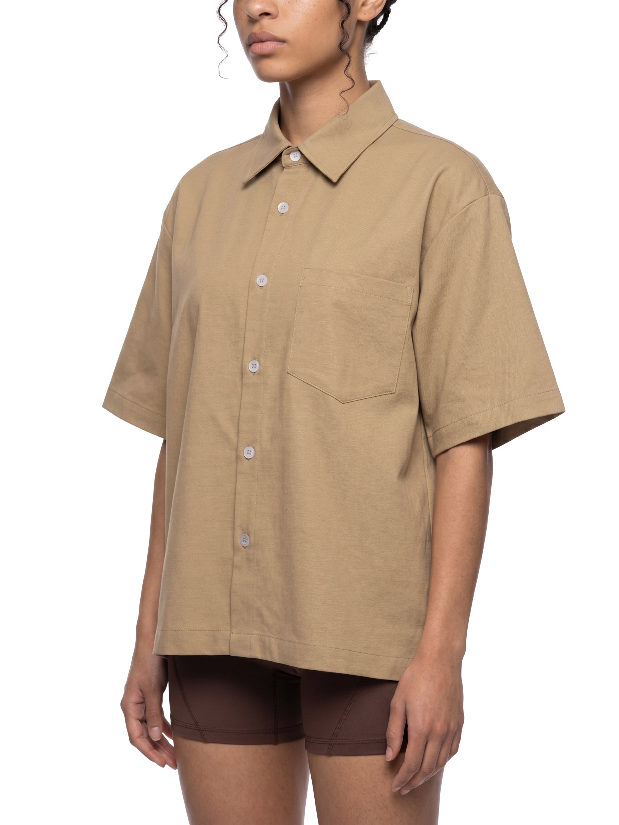 Unisex Heavyweight Boxy Short Sleeve Shirt – Oversized Premium Streetwear Button-Up
