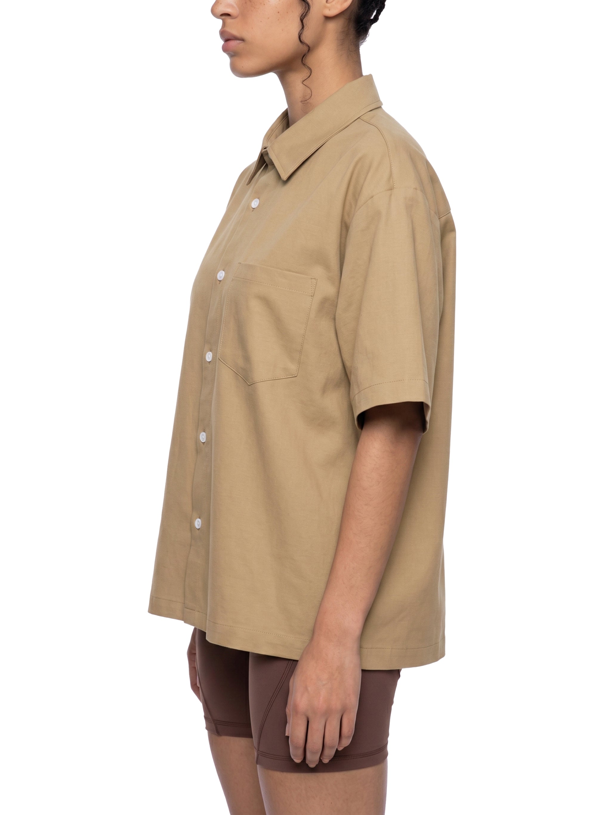 Unisex Heavyweight Boxy Short Sleeve Shirt – Oversized Premium Streetwear Button-Up