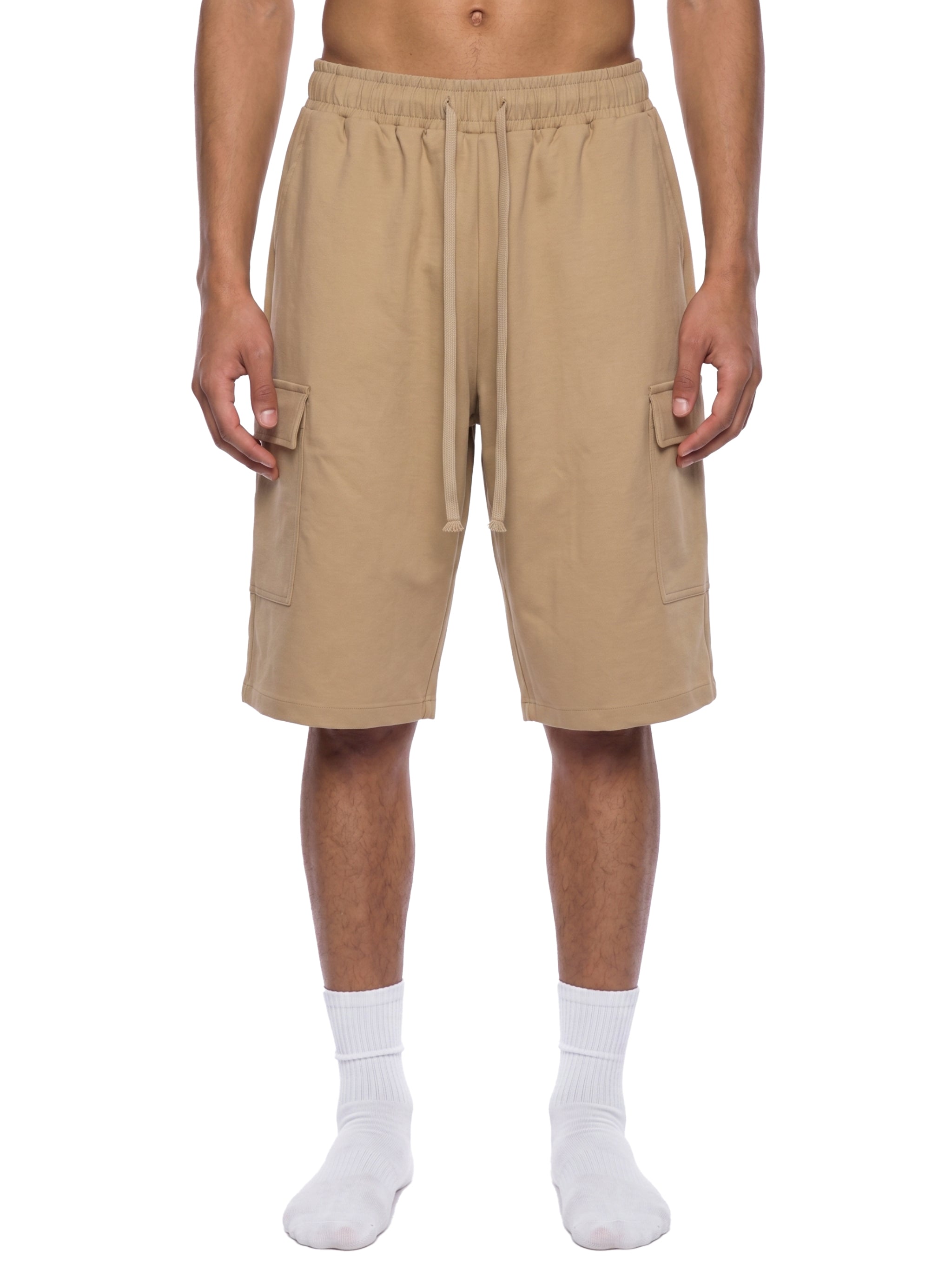 Unisex Drawstring Cargo Shorts – Relaxed Fit Utility Streetwear Shorts with Pockets