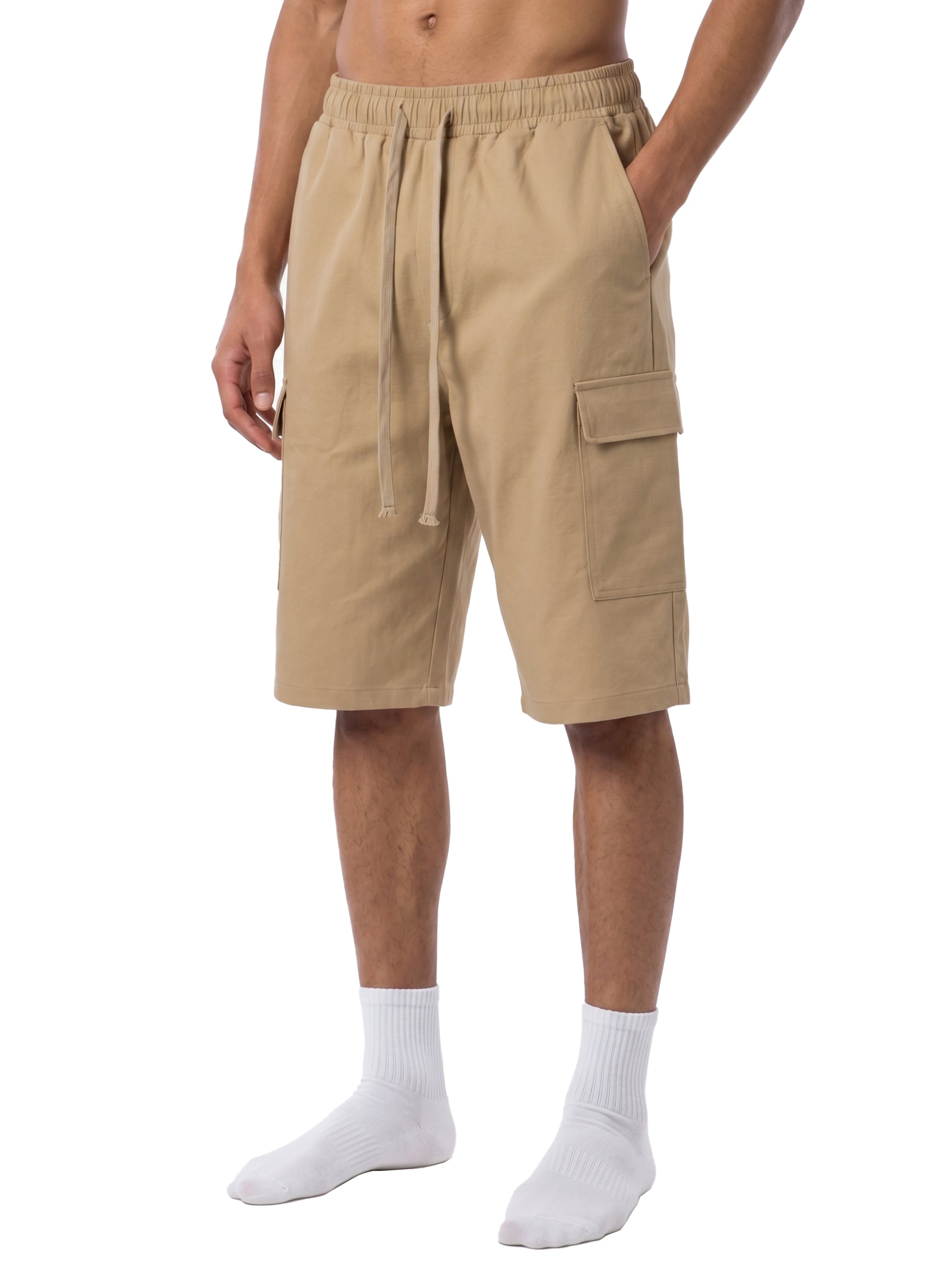 Unisex Drawstring Cargo Shorts – Relaxed Fit Utility Streetwear Shorts with Pockets