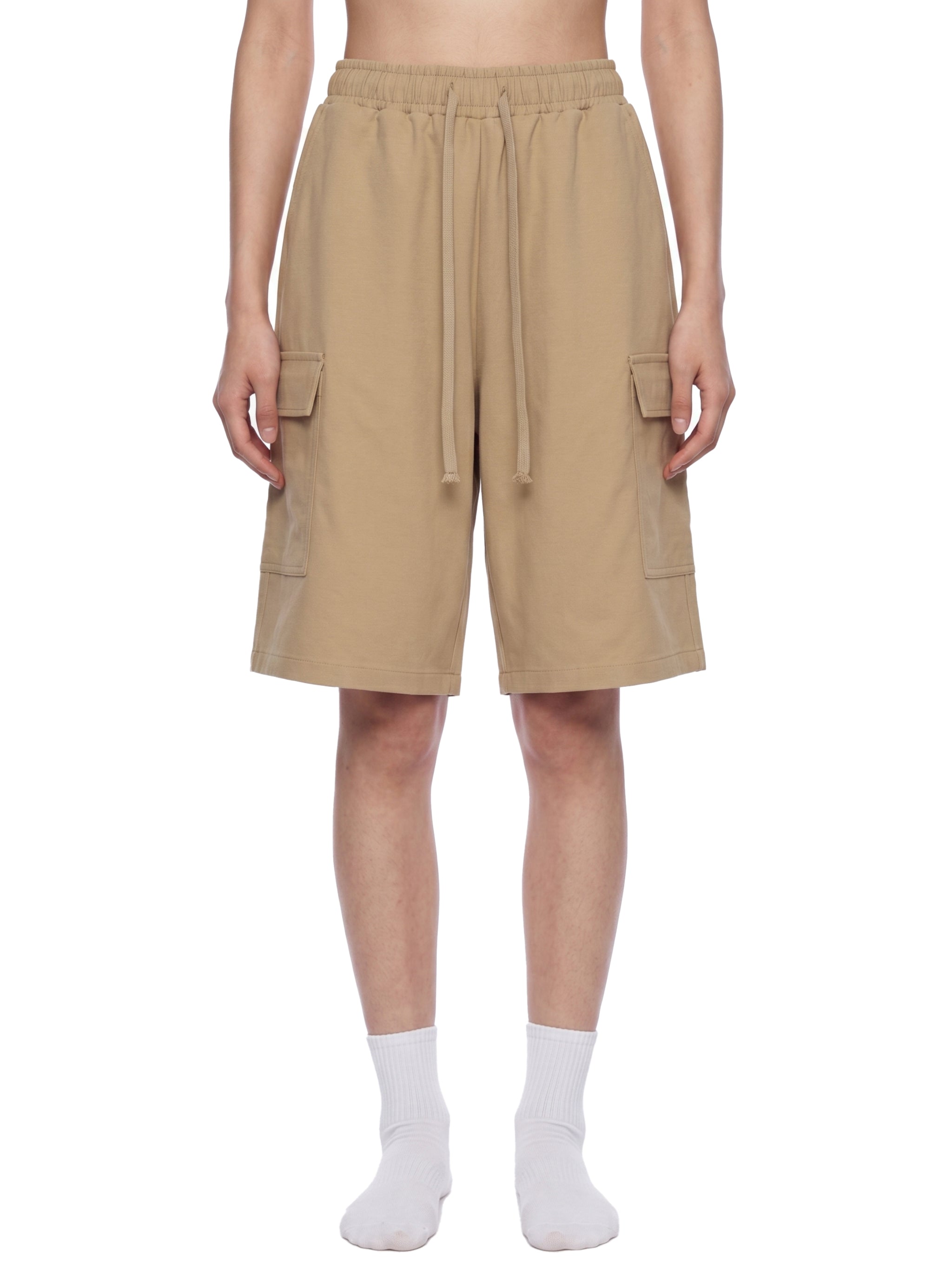 Unisex Drawstring Cargo Shorts – Relaxed Fit Utility Streetwear Shorts with Pockets