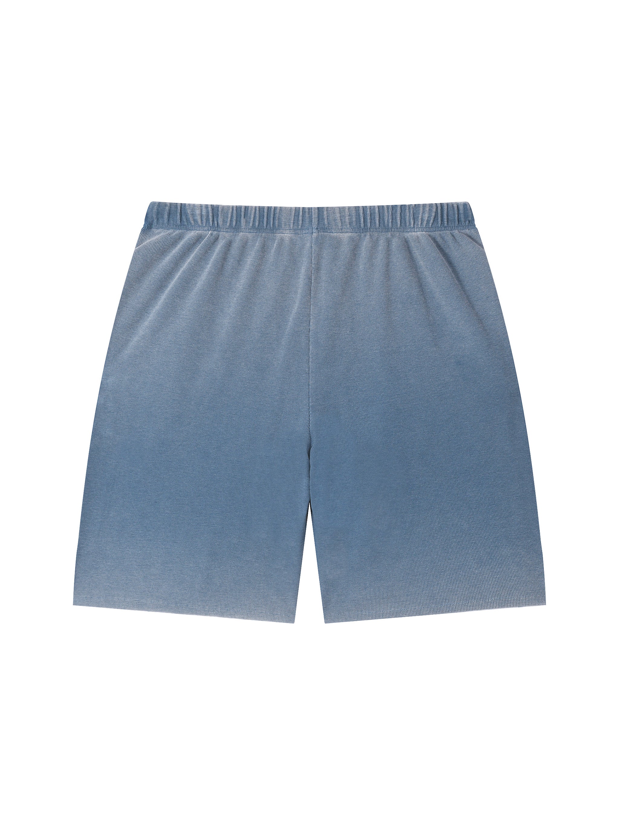 Unisex Vintage Wash Sunfade Waffle Raw Hem Shorts – Oversized Retro Streetwear Shorts