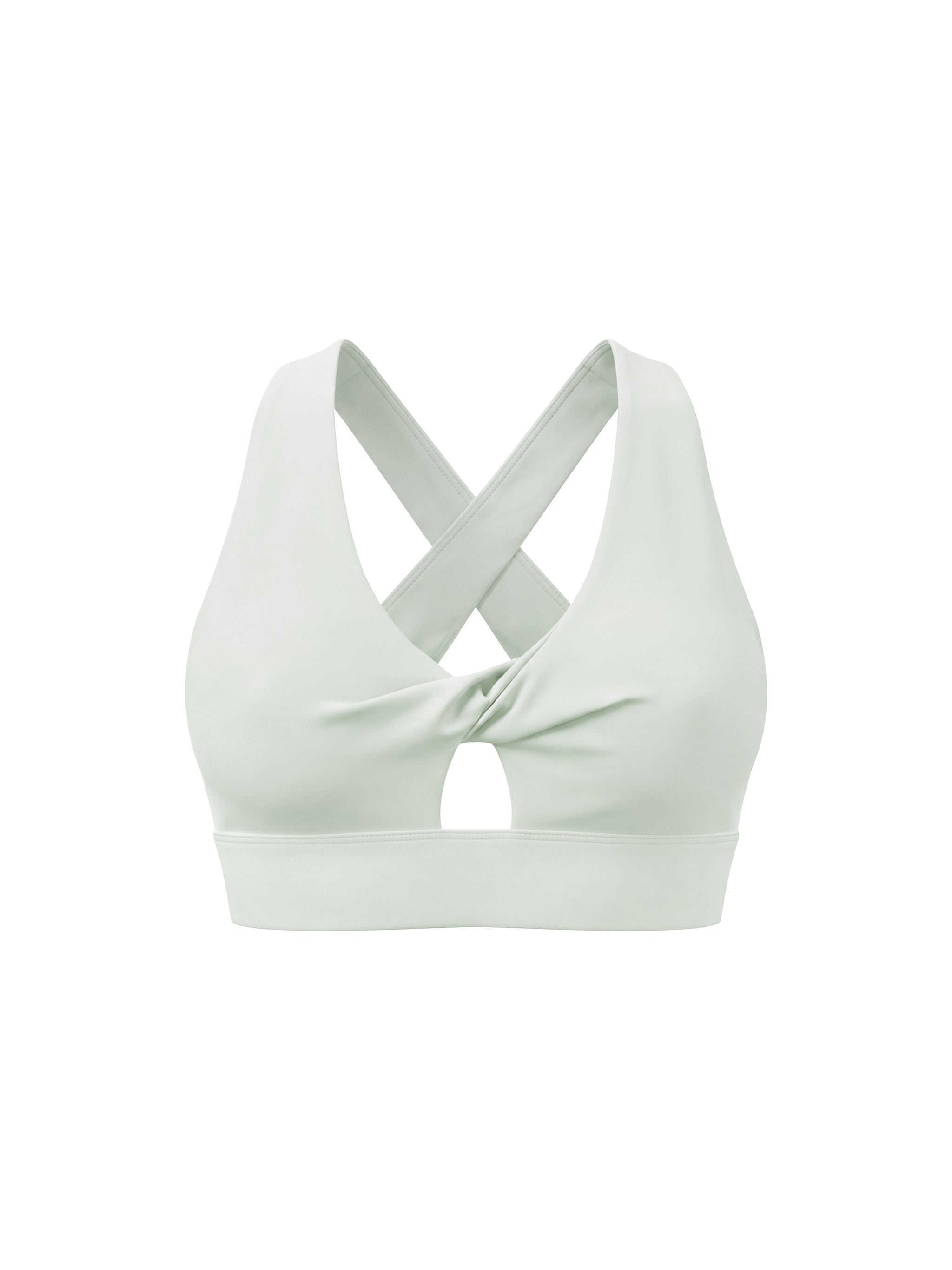 Women's Twist Front V-Neck Sports Bra – Seamless Medium Support Activewear Bra