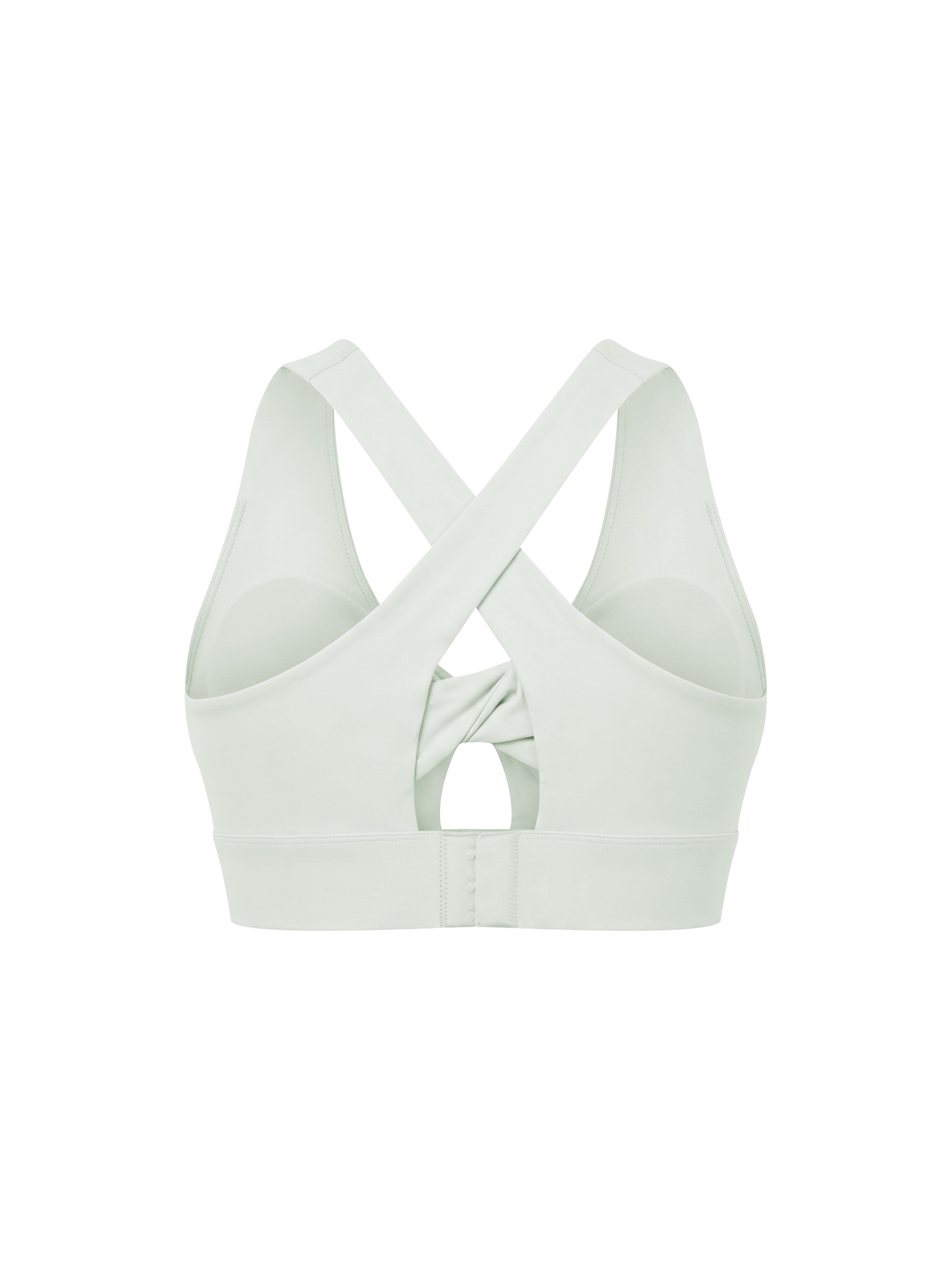 Women's Twist Front V-Neck Sports Bra – Seamless Medium Support Activewear Bra