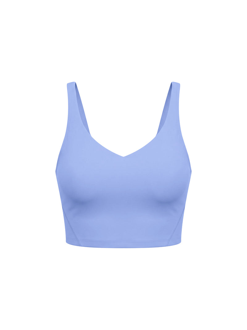 Women's V-Neck Yoga Sports Bra – Seamless Medium Support Workout & Activewear Bra