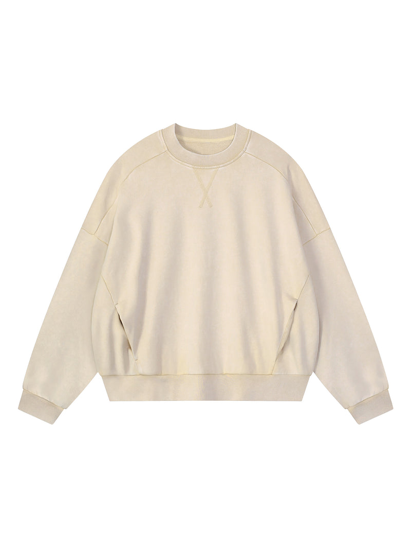 Unisex Mineral Wash Boxy Sweatshirt – Oversized Heavyweight Vintage Streetwear Crewneck