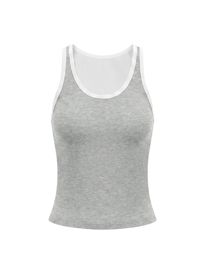 Women's Color Block Cropped Tank Top – Athletic Sleeveless Activewear Top