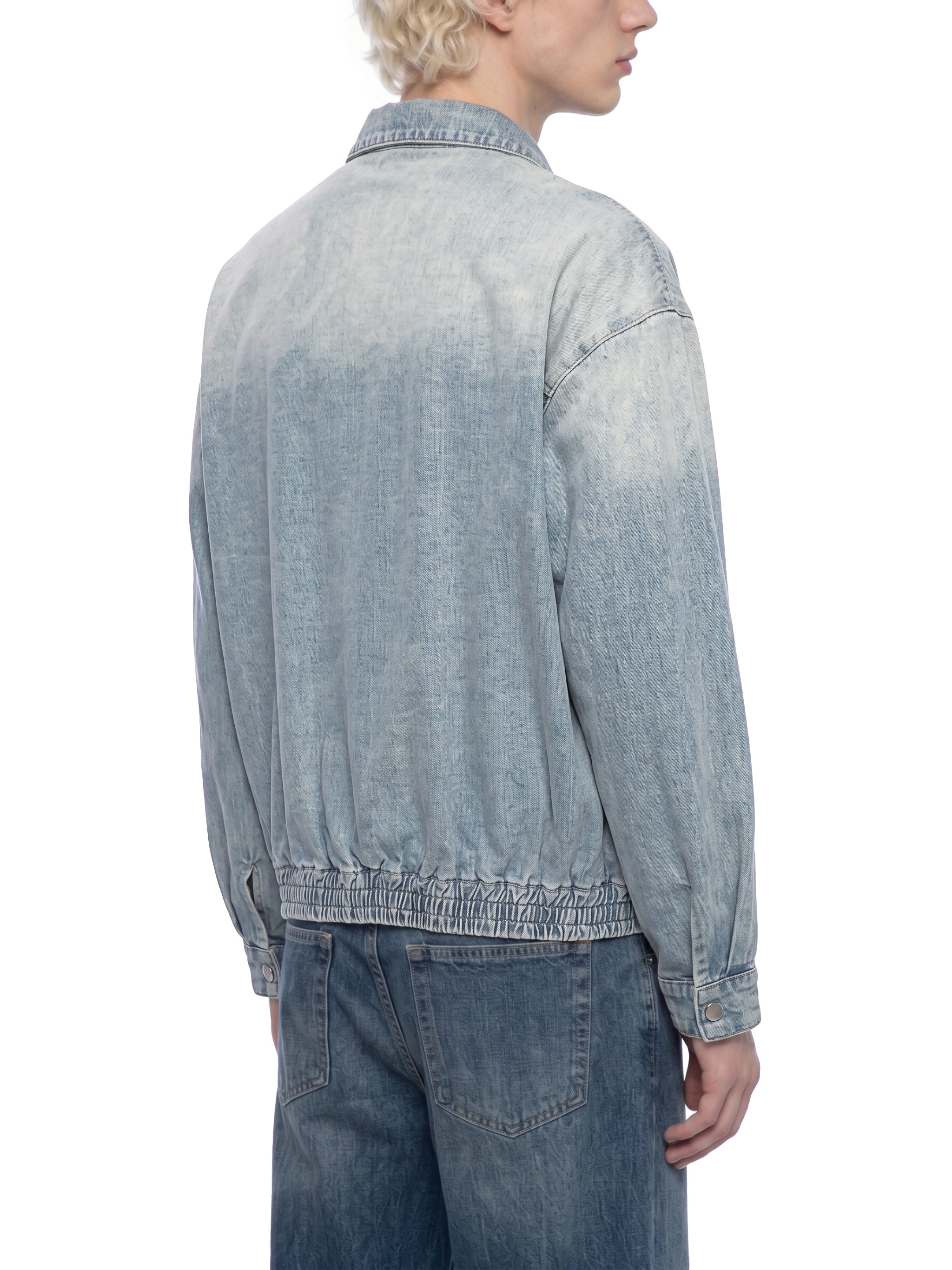 Unisex Vintage Wash Full Zip Denim Jacket – Oversized Retro Streetwear Jean Jacket