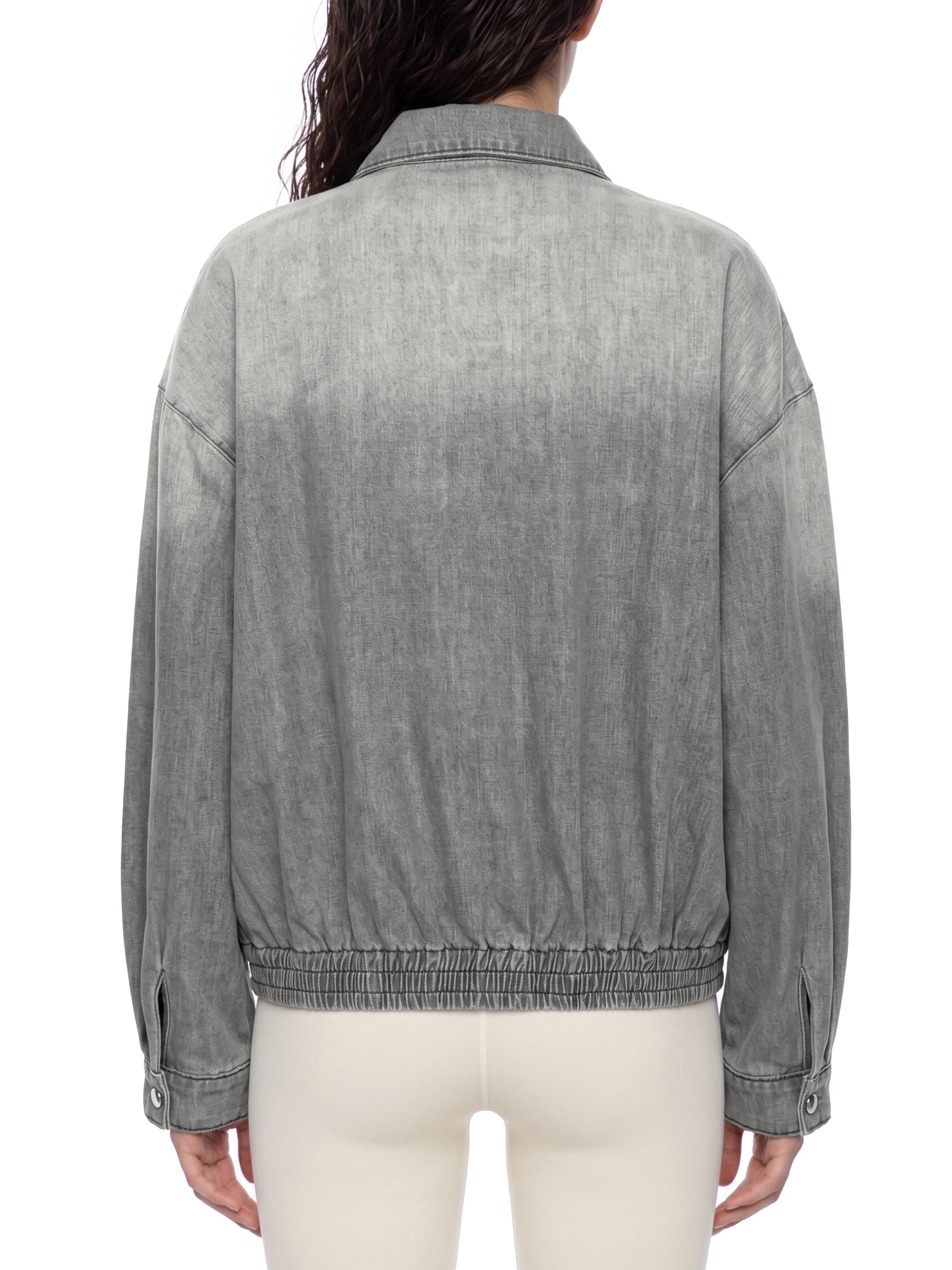Unisex Vintage Wash Full Zip Denim Jacket – Oversized Retro Streetwear Jean Jacket