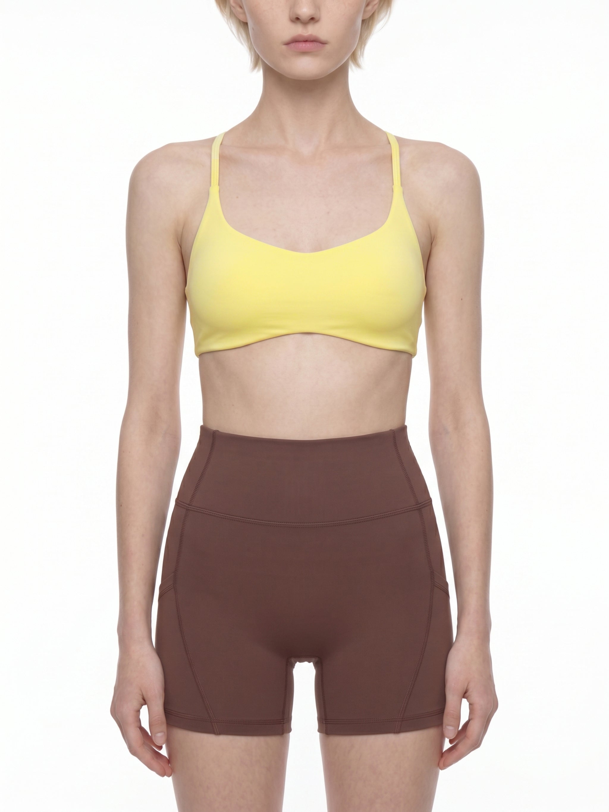 Women's Cropped Sports Bra – High Support Seamless Workout & Yoga Bra