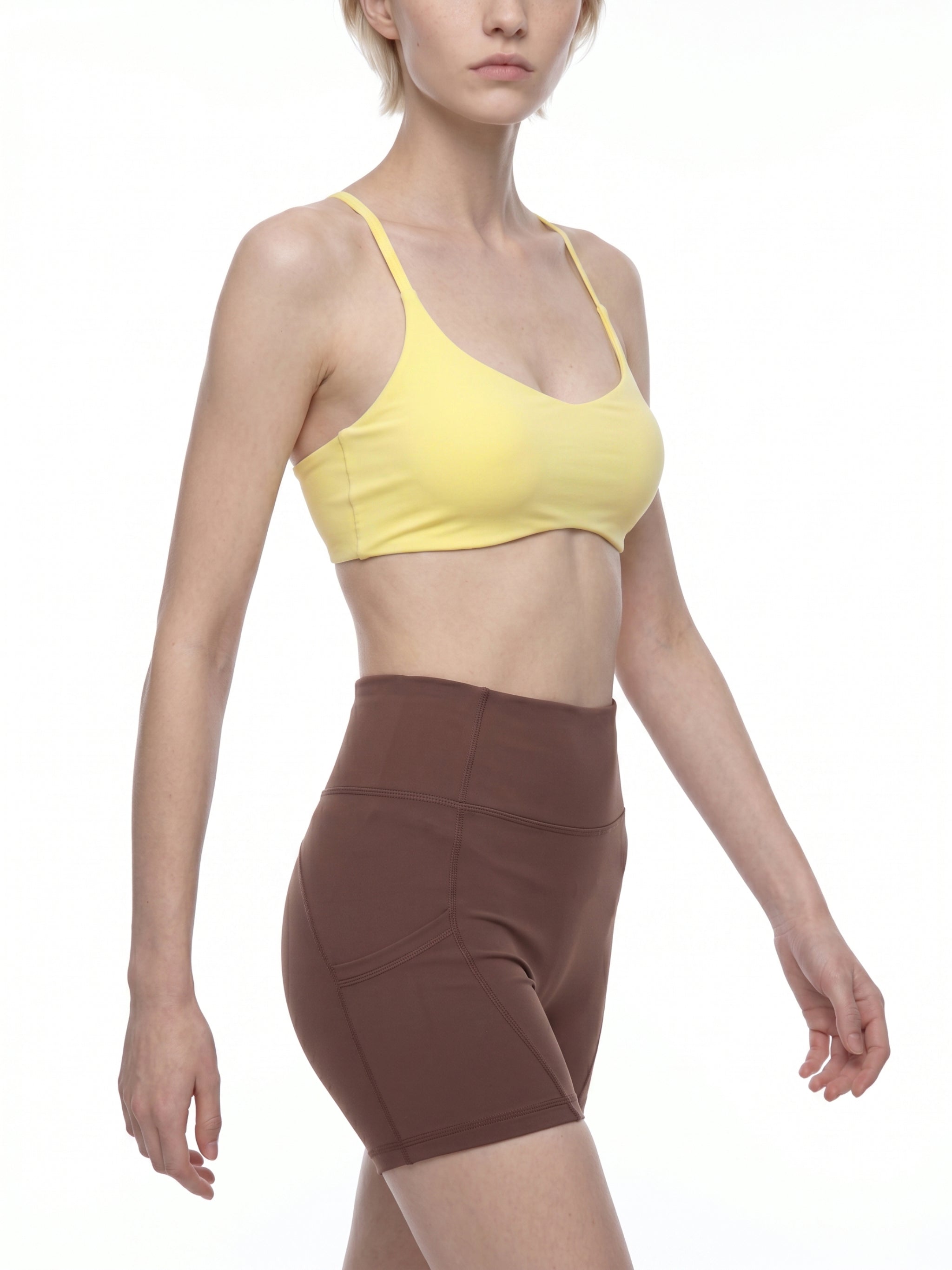Women's Cropped Sports Bra – High Support Seamless Workout & Yoga Bra