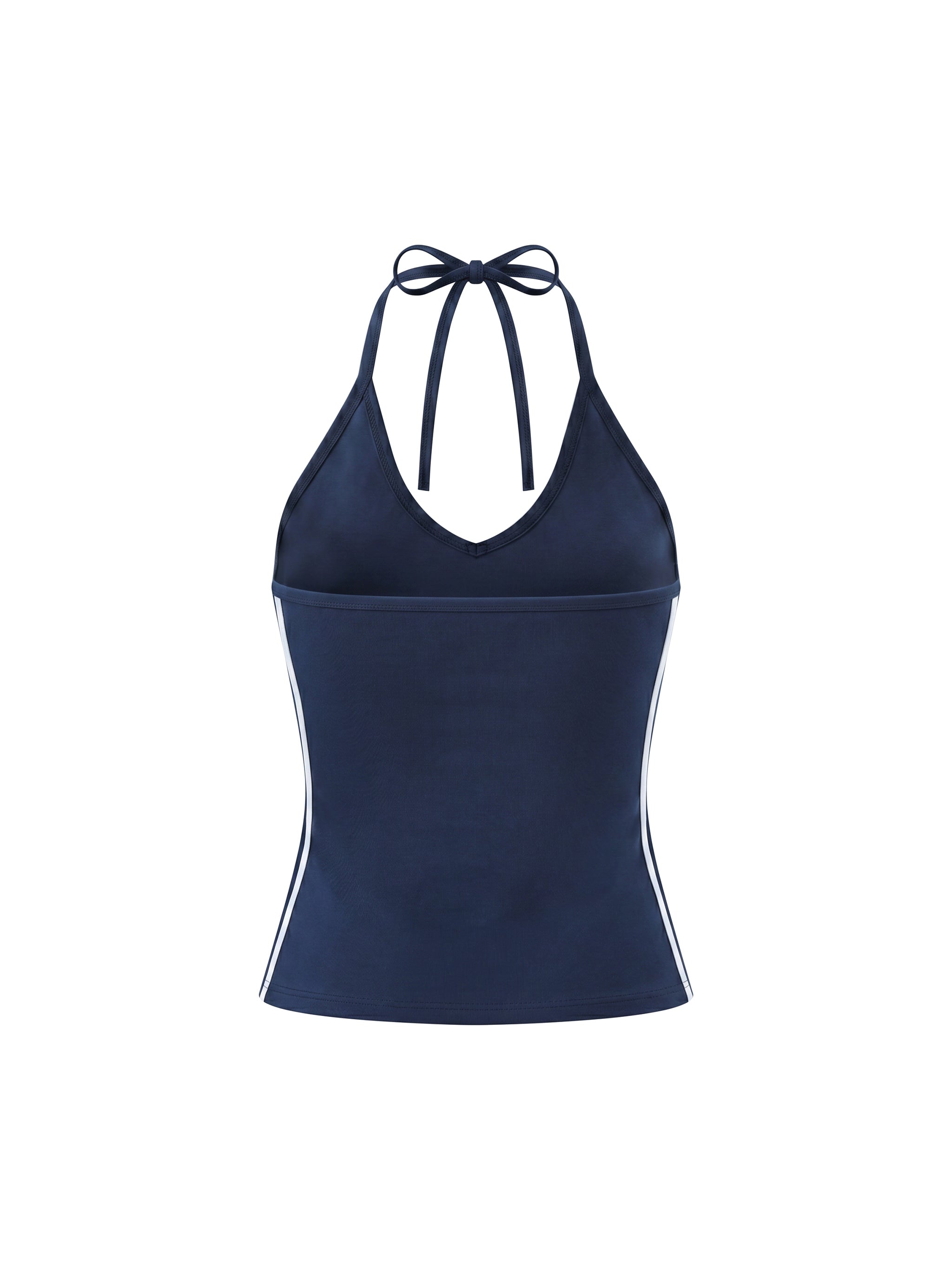 Women's Color Block Halter Crop Tank Top – Sleeveless Summer Essential