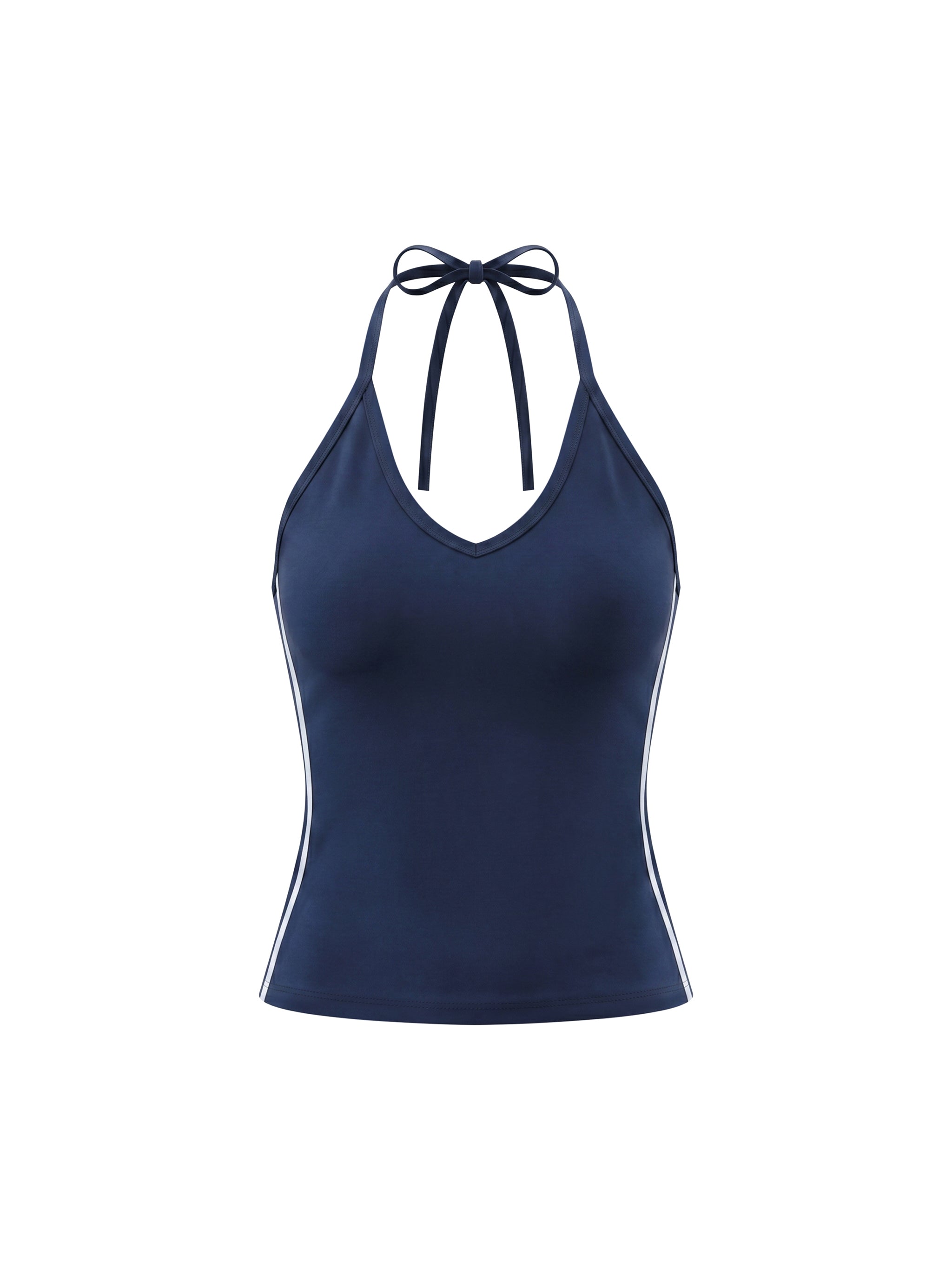 Women's Color Block Halter Crop Tank Top – Sleeveless Summer Essential