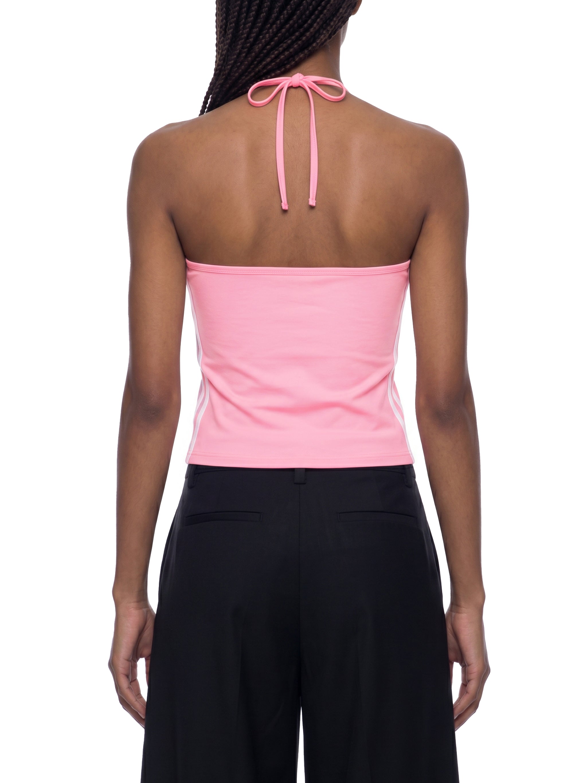 Women's Color Block Halter Crop Tank Top – Sleeveless Summer Essential