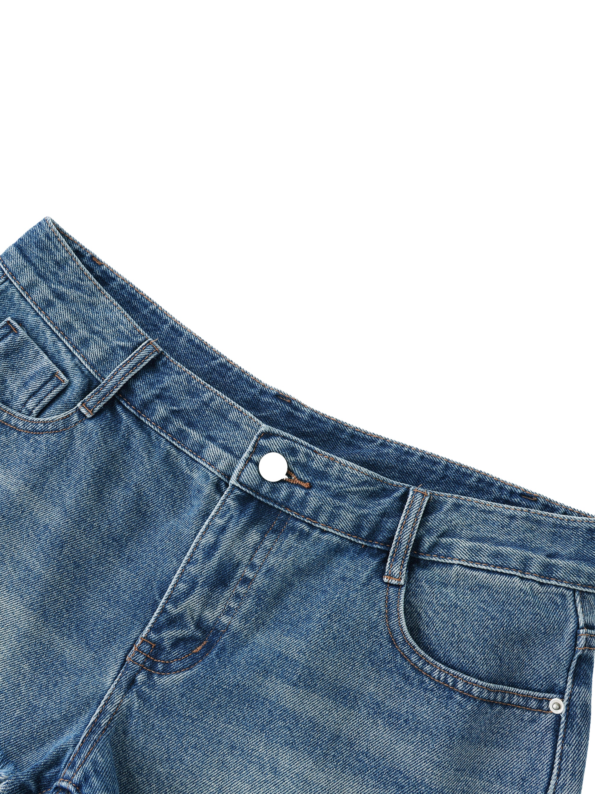 Women's Vintage Wash Raw Hem Denim Shorts – High Rise Casual Jean Shorts