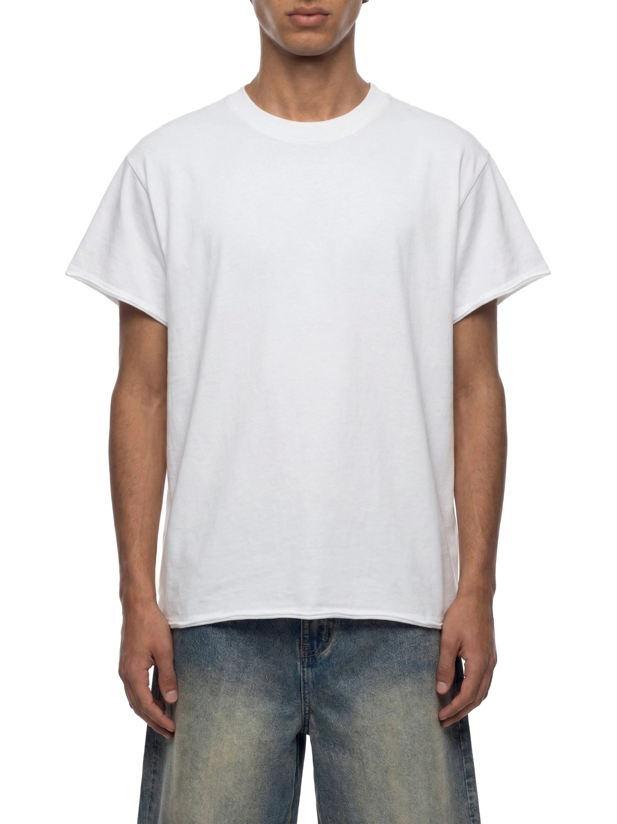 Unisex Boxy Raw Edge T-Shirt – Oversized Heavyweight Vintage Streetwear Tee