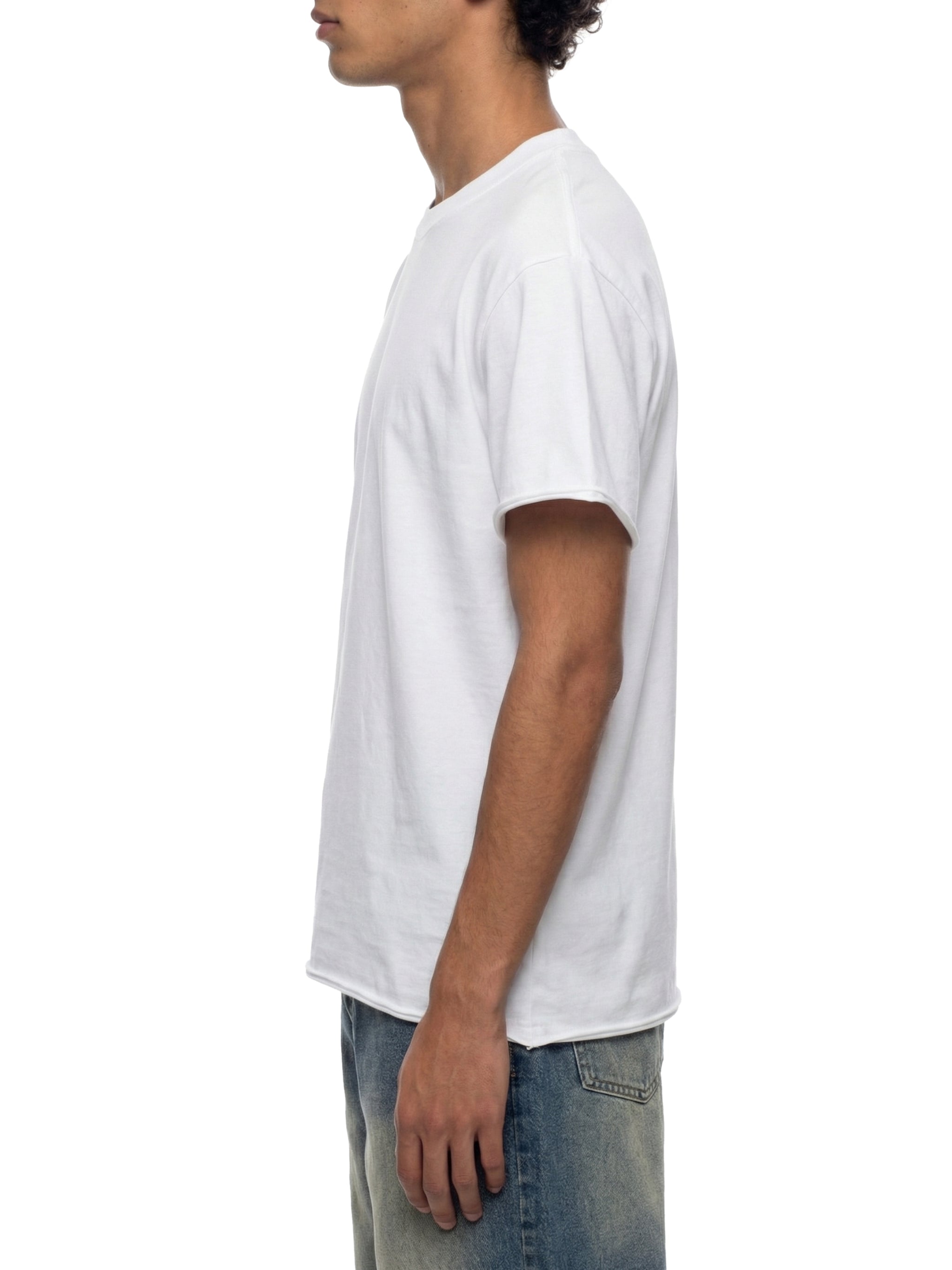 Unisex Boxy Raw Edge T-Shirt – Oversized Heavyweight Vintage Streetwear Tee