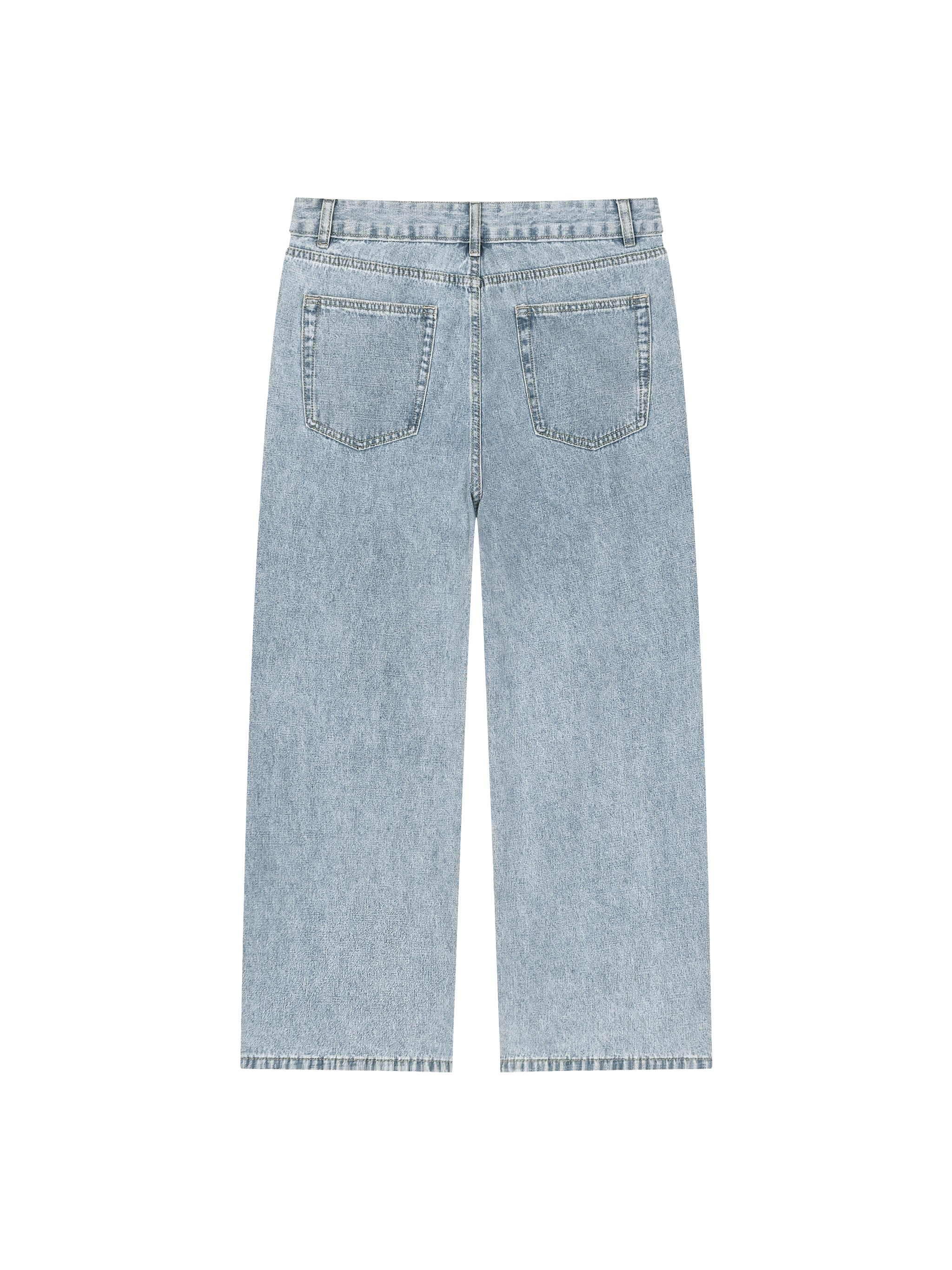 Unisex Vintage Wash Straight Leg Jeans – Relaxed Fit Baggy Denim Streetwear Pants