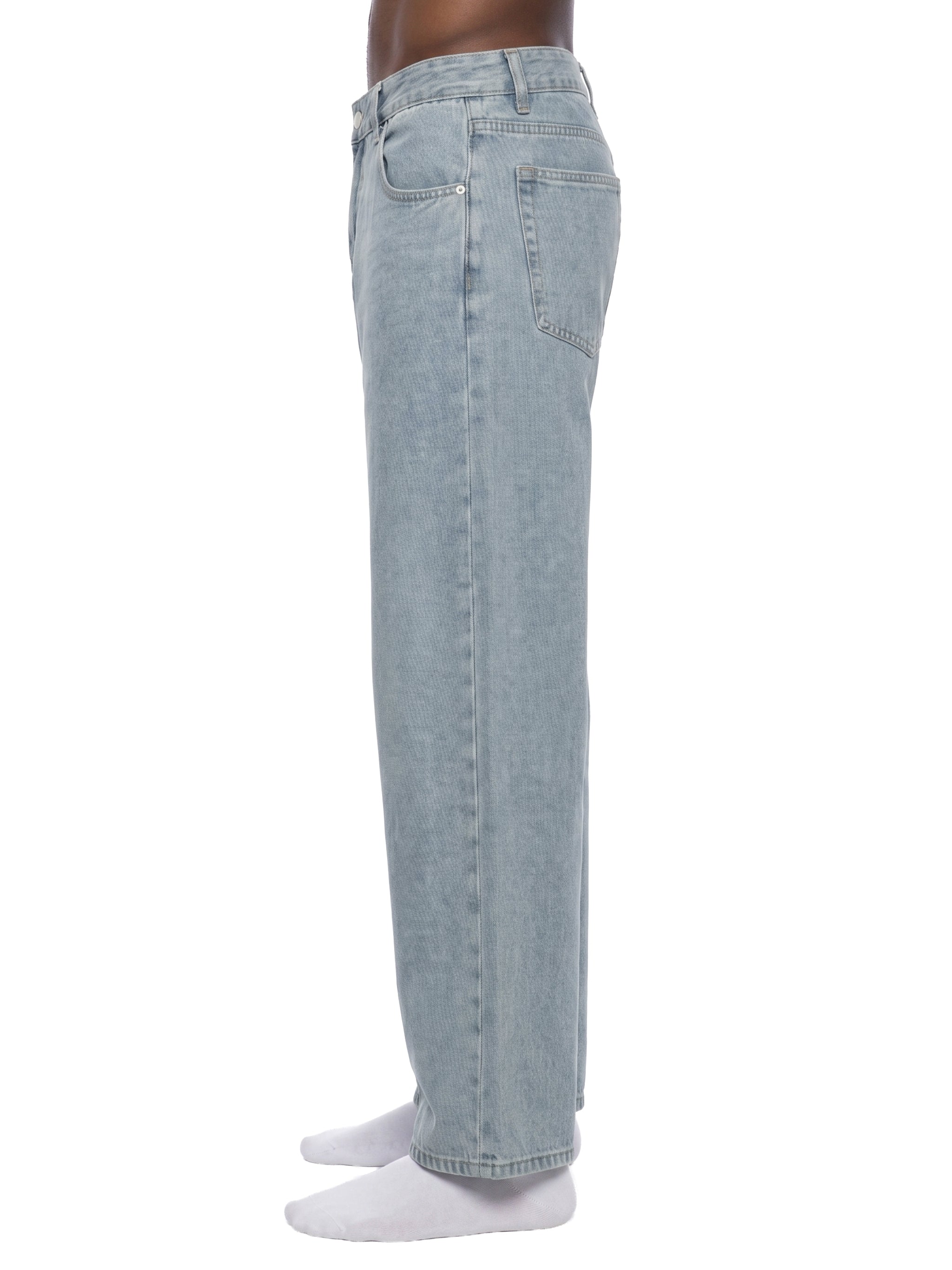 Unisex Vintage Wash Straight Leg Jeans – Relaxed Fit Baggy Denim Streetwear Pants