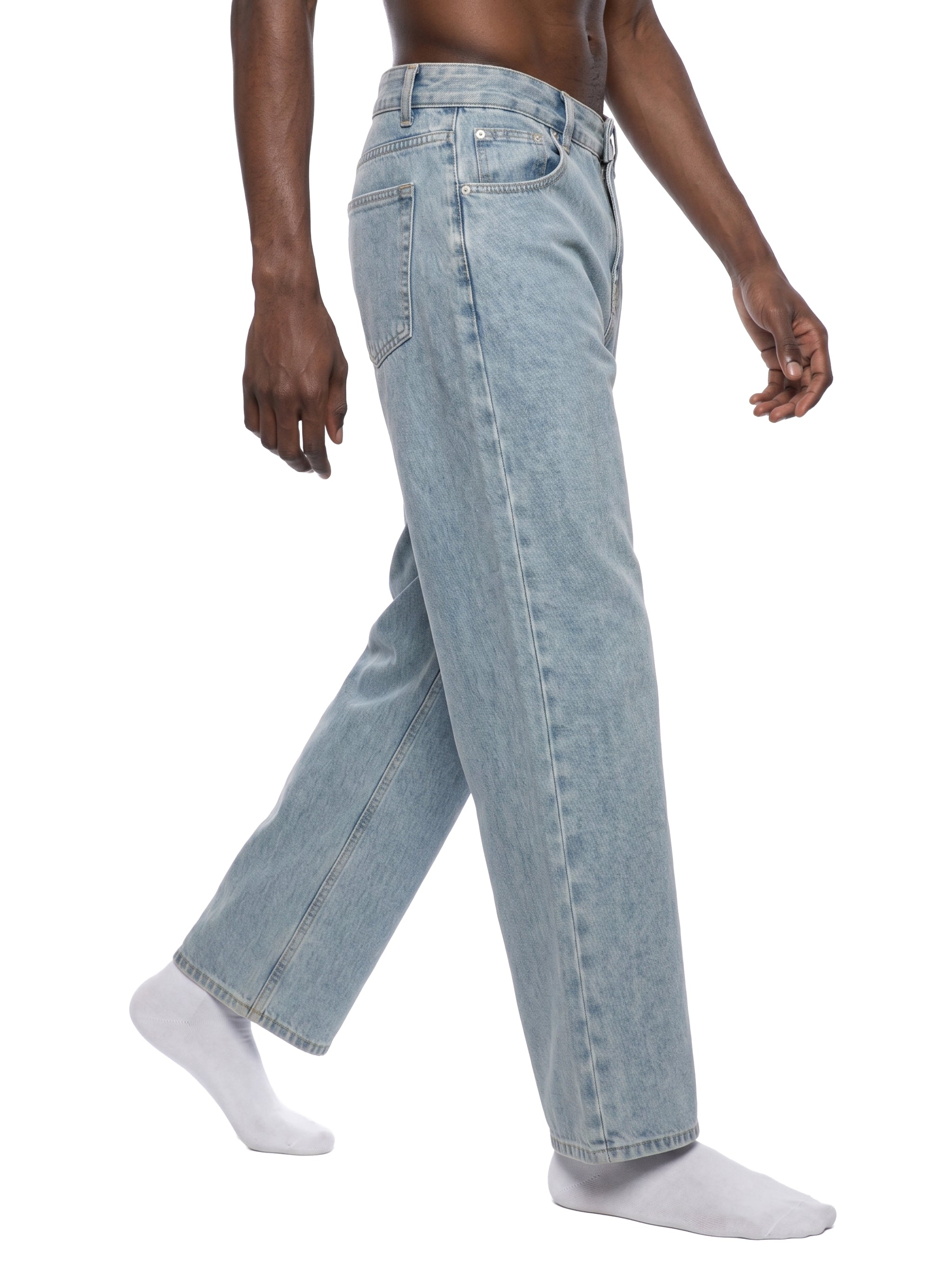 Unisex Vintage Wash Straight Leg Jeans – Relaxed Fit Baggy Denim Streetwear Pants