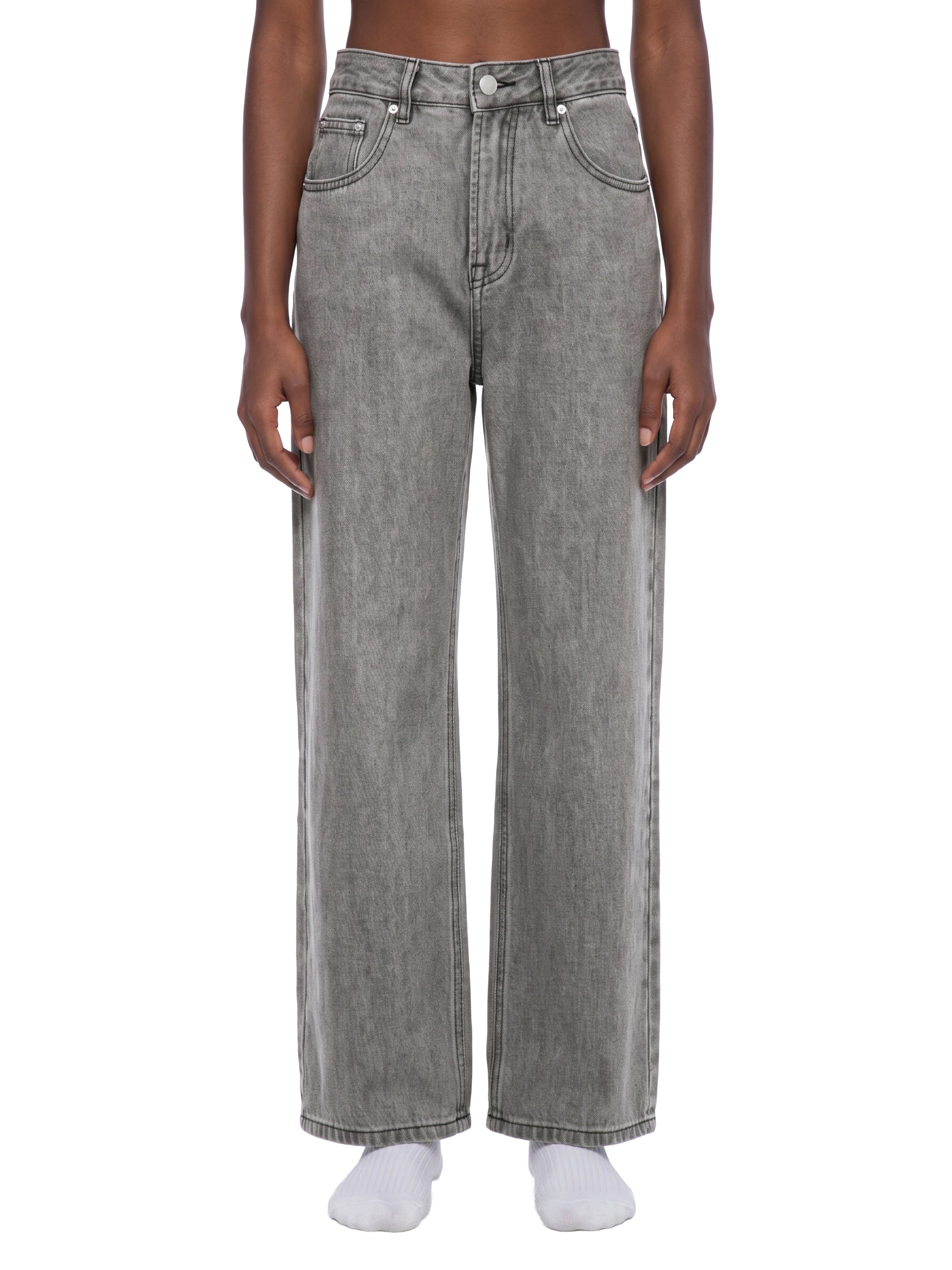 Unisex Vintage Wash Straight Leg Jeans – Relaxed Fit Baggy Denim Streetwear Pants