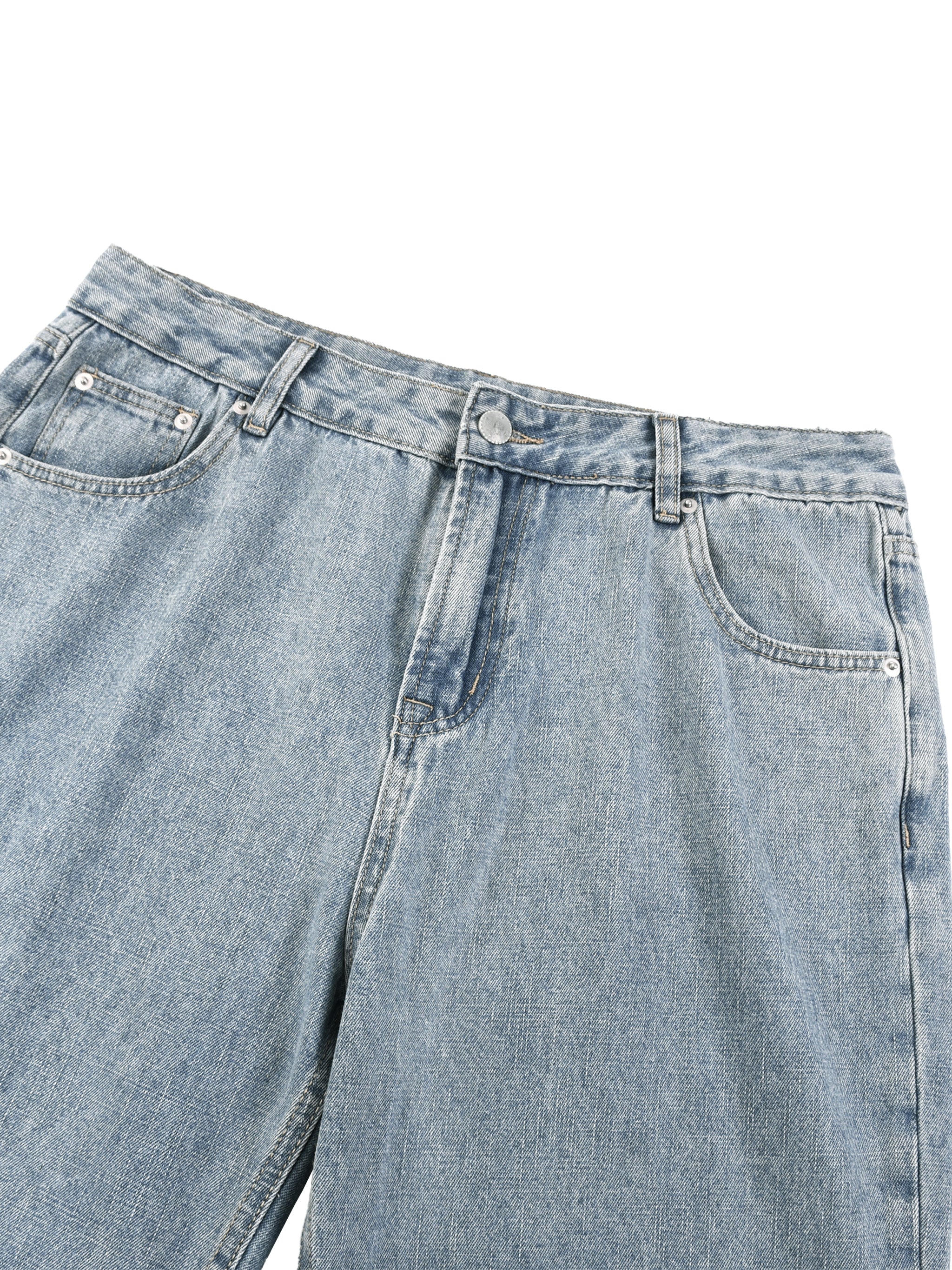Unisex Vintage Wash Straight Leg Jeans – Relaxed Fit Baggy Denim Streetwear Pants