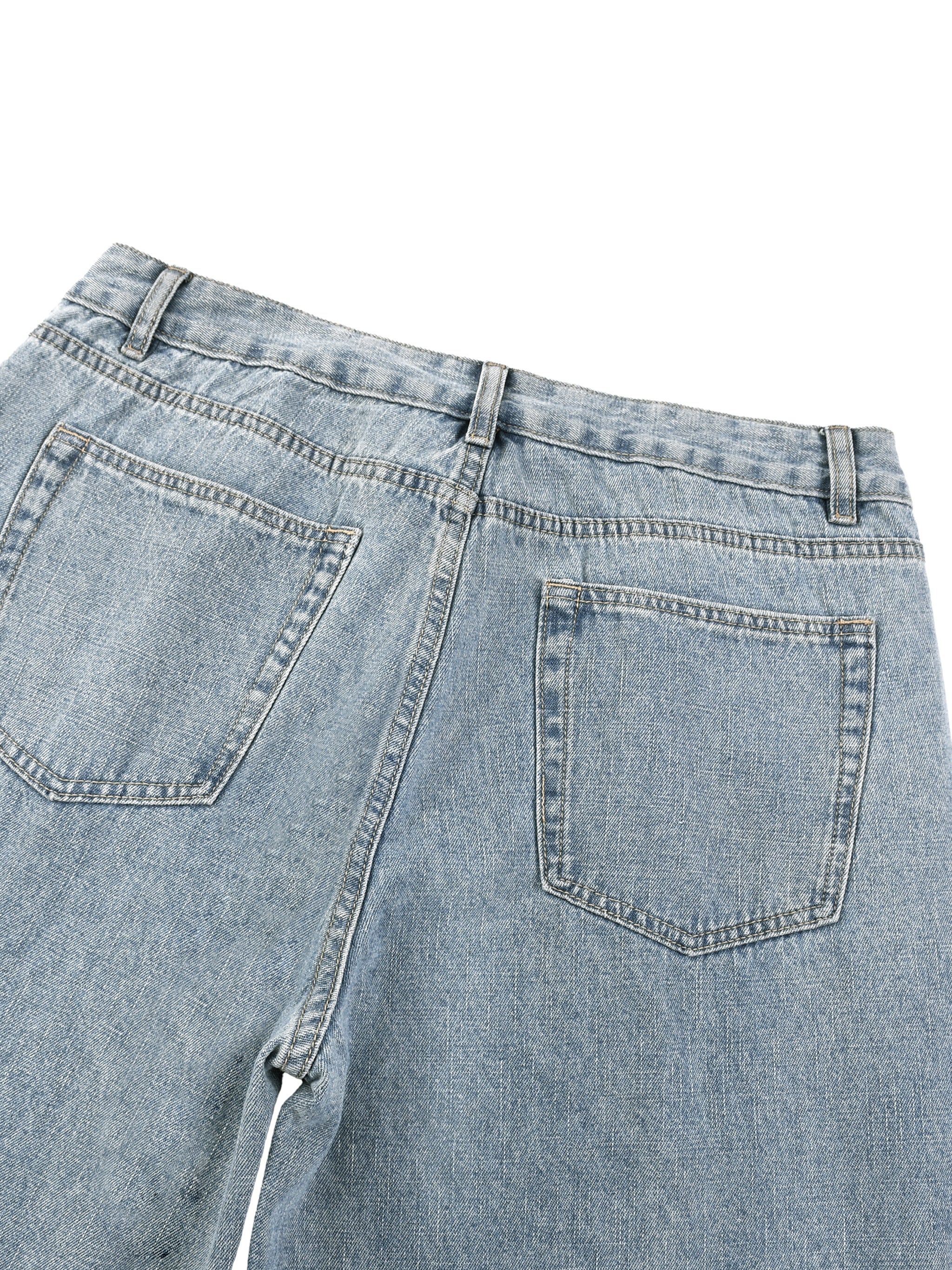 Unisex Vintage Wash Straight Leg Jeans – Relaxed Fit Baggy Denim Streetwear Pants