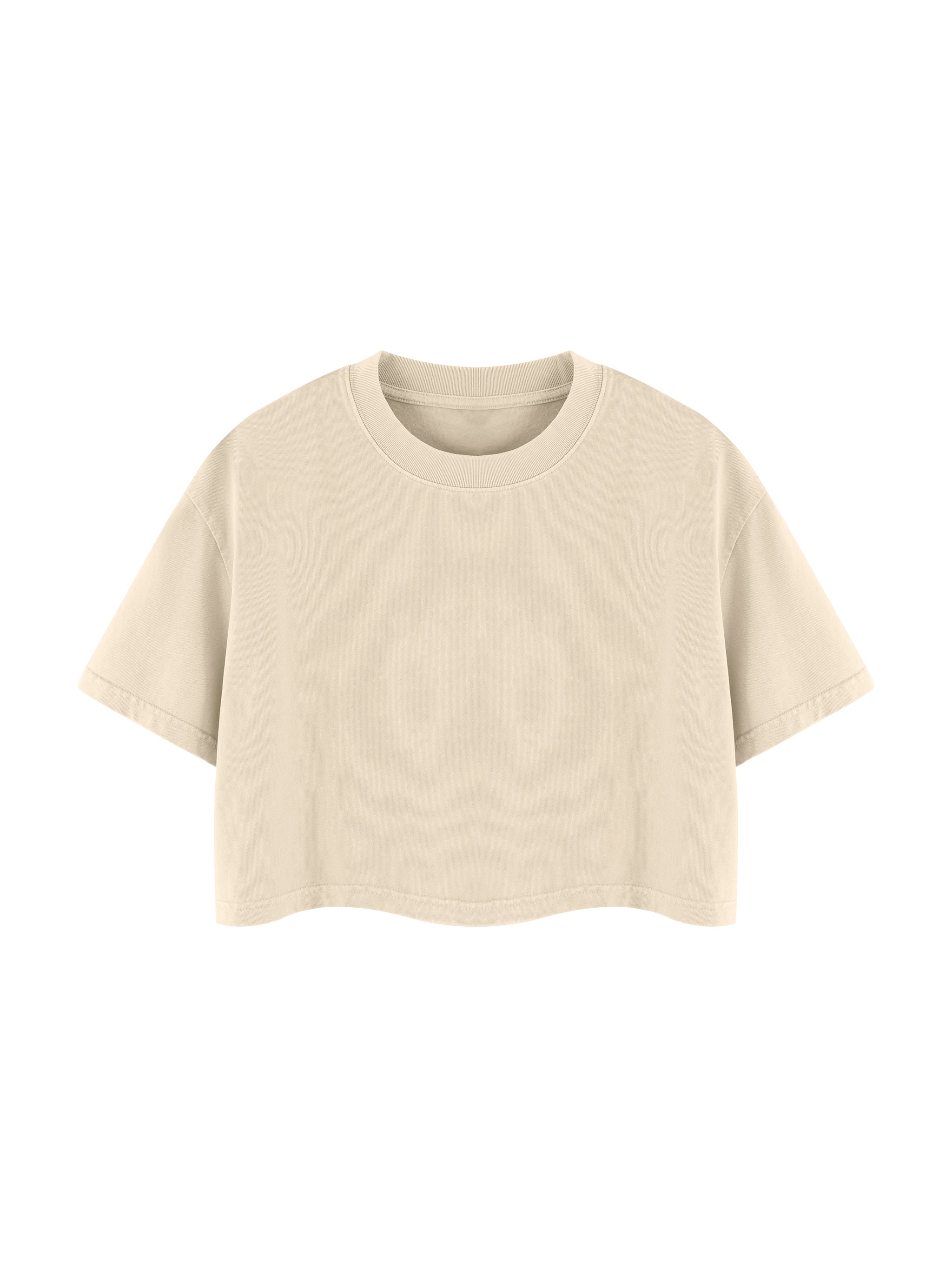 Women's Mineral Wash Cotton Crop T-Shirt – Vintage Oversized Cropped Streetwear Tee