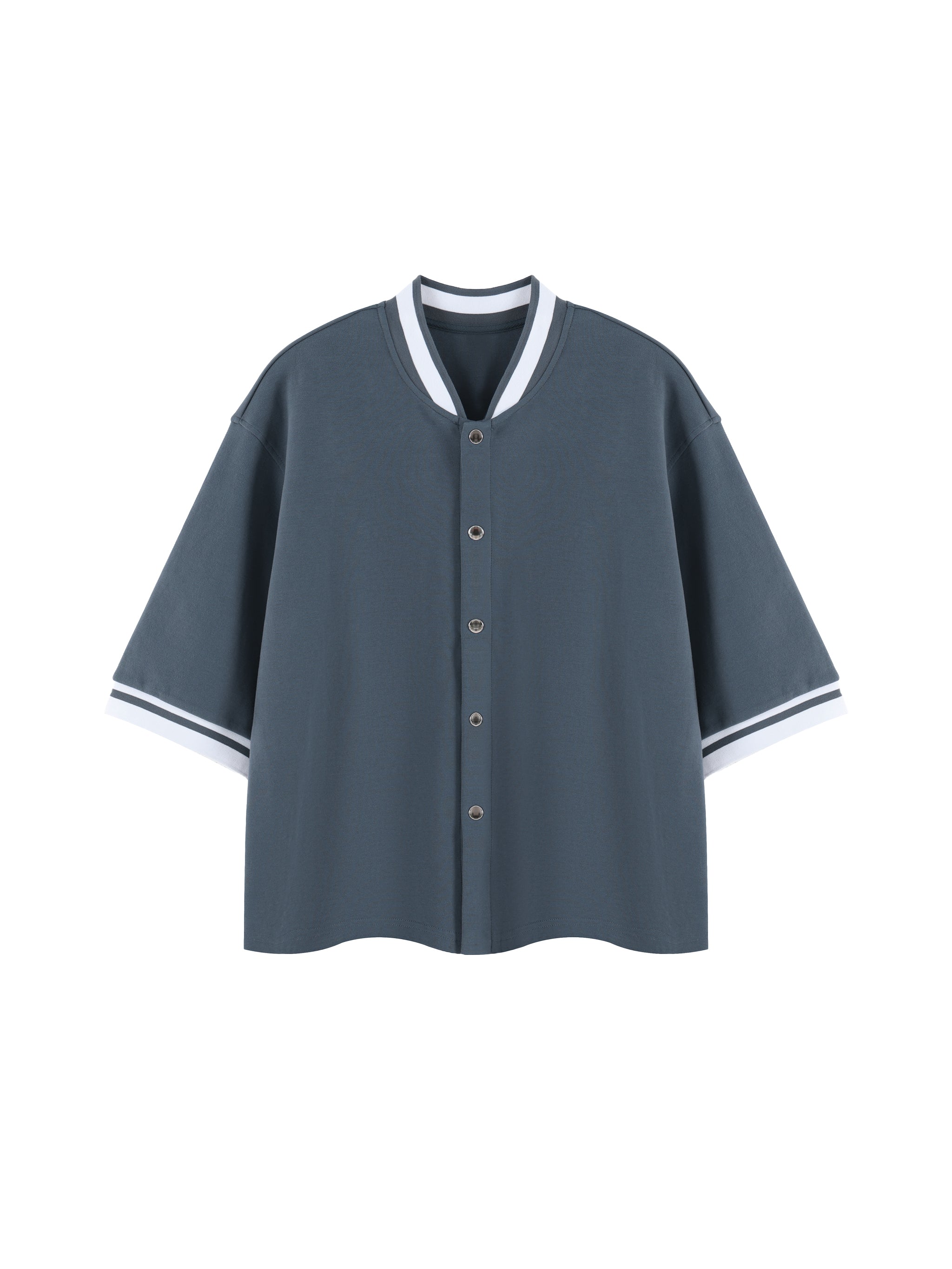 Unisex Heavyweight Boxy Baseball Jersey – Oversized Vintage Streetwear Button-Up Shirt
