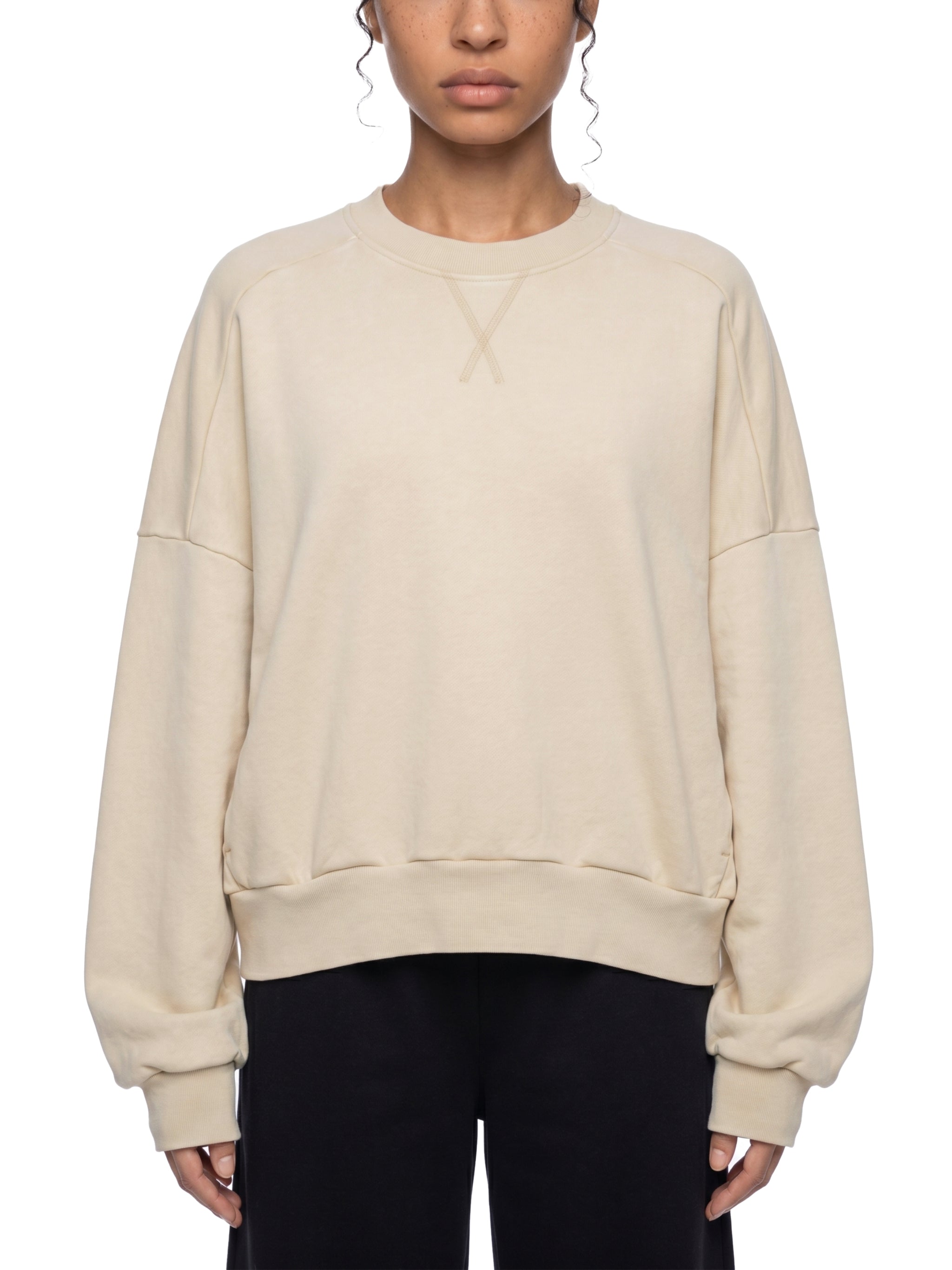 Unisex Oversized Mineral Wash Sweatshirt – Vintage Heavyweight Cotton Boxy Crewneck