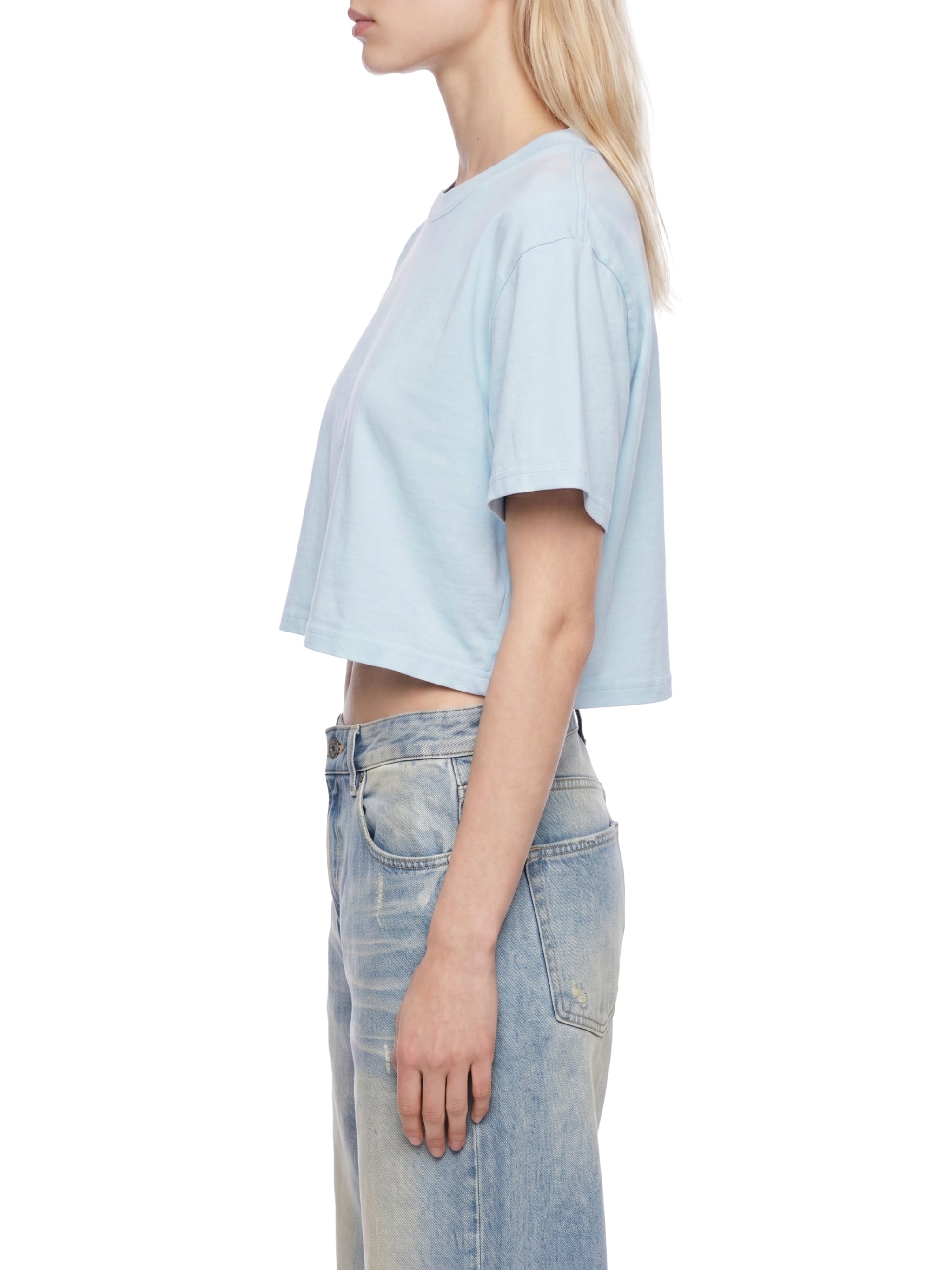Women's Mineral Wash Cotton Crop T-Shirt – Vintage Oversized Cropped Streetwear Tee
