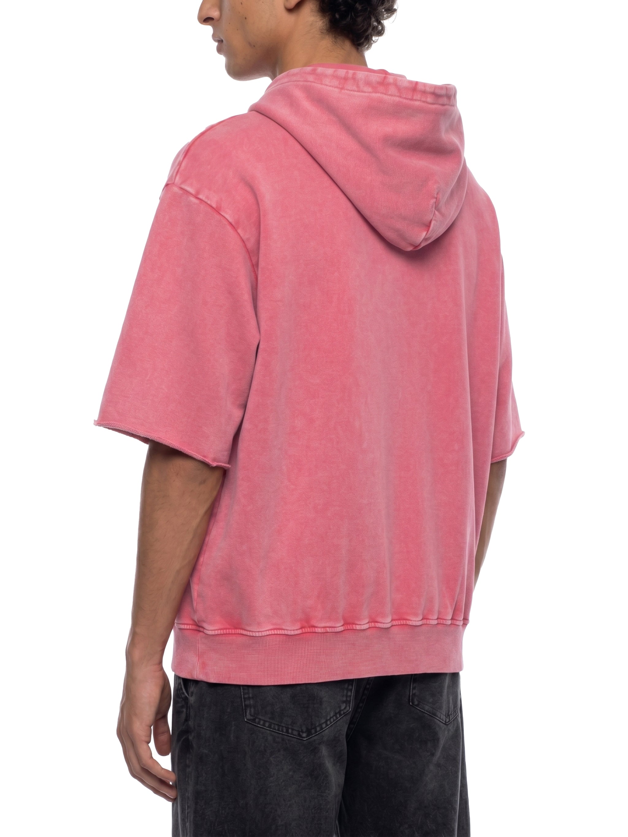 Unisex Mineral Wash Short Sleeve Hoodie – Oversized Vintage Streetwear Hooded Tee