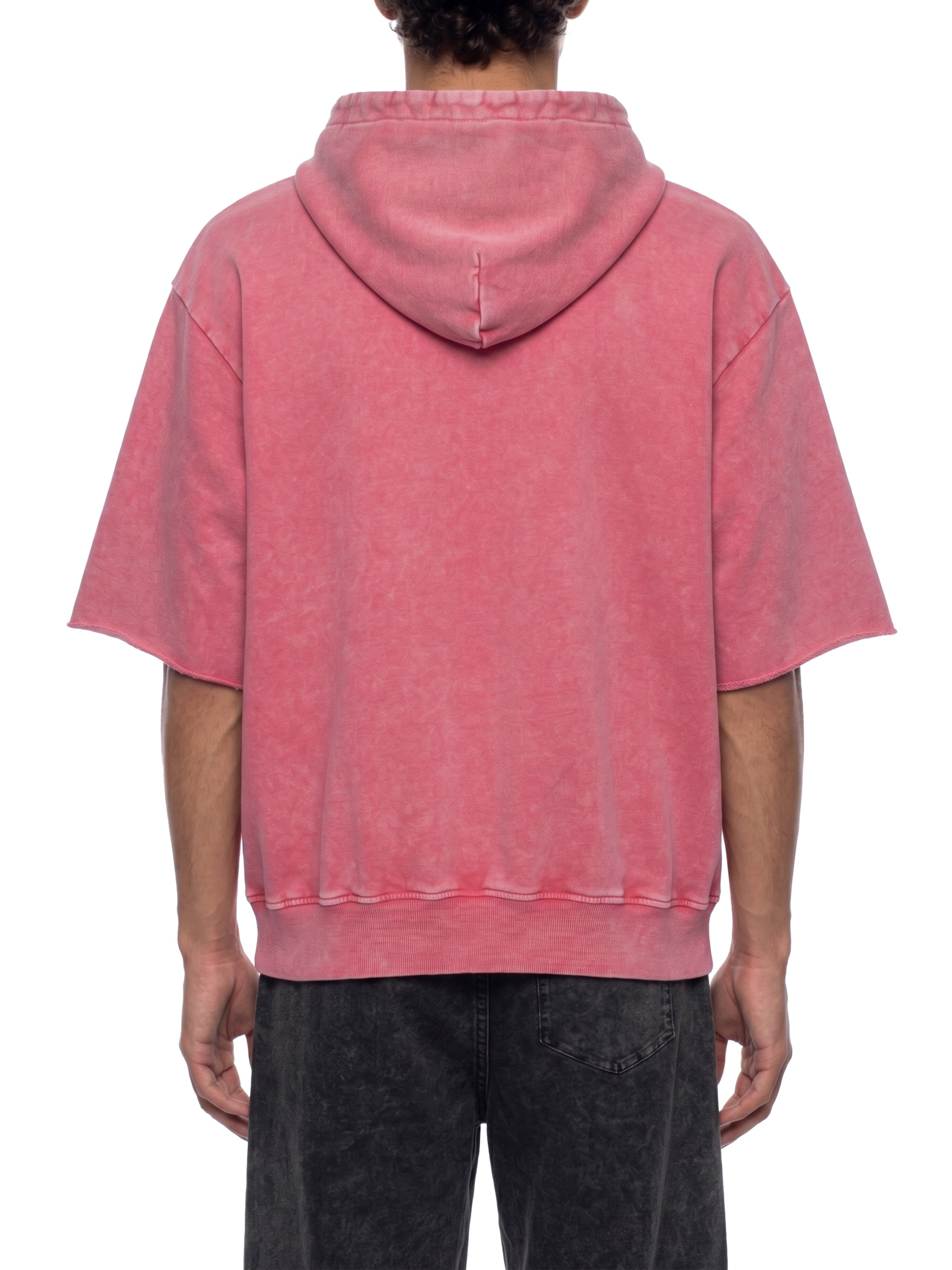 Unisex Mineral Wash Short Sleeve Hoodie – Oversized Vintage Streetwear Hooded Tee