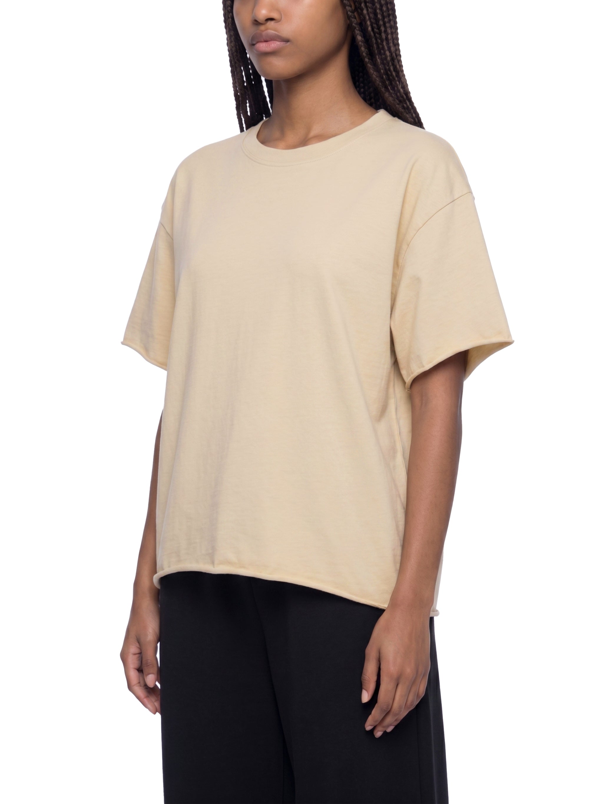 Unisex Boxy Raw Edge T-Shirt – Oversized Premium Cotton Streetwear Tee