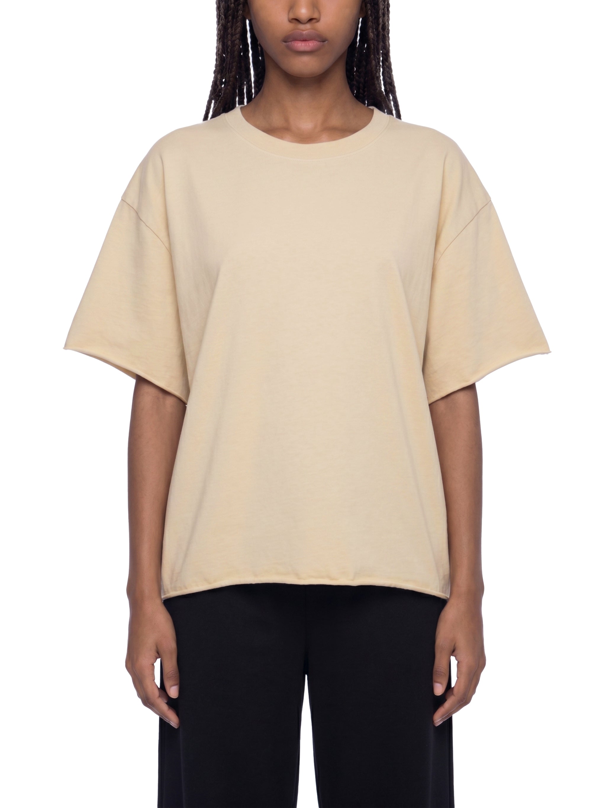 Unisex Boxy Raw Edge T-Shirt – Oversized Premium Cotton Streetwear Tee