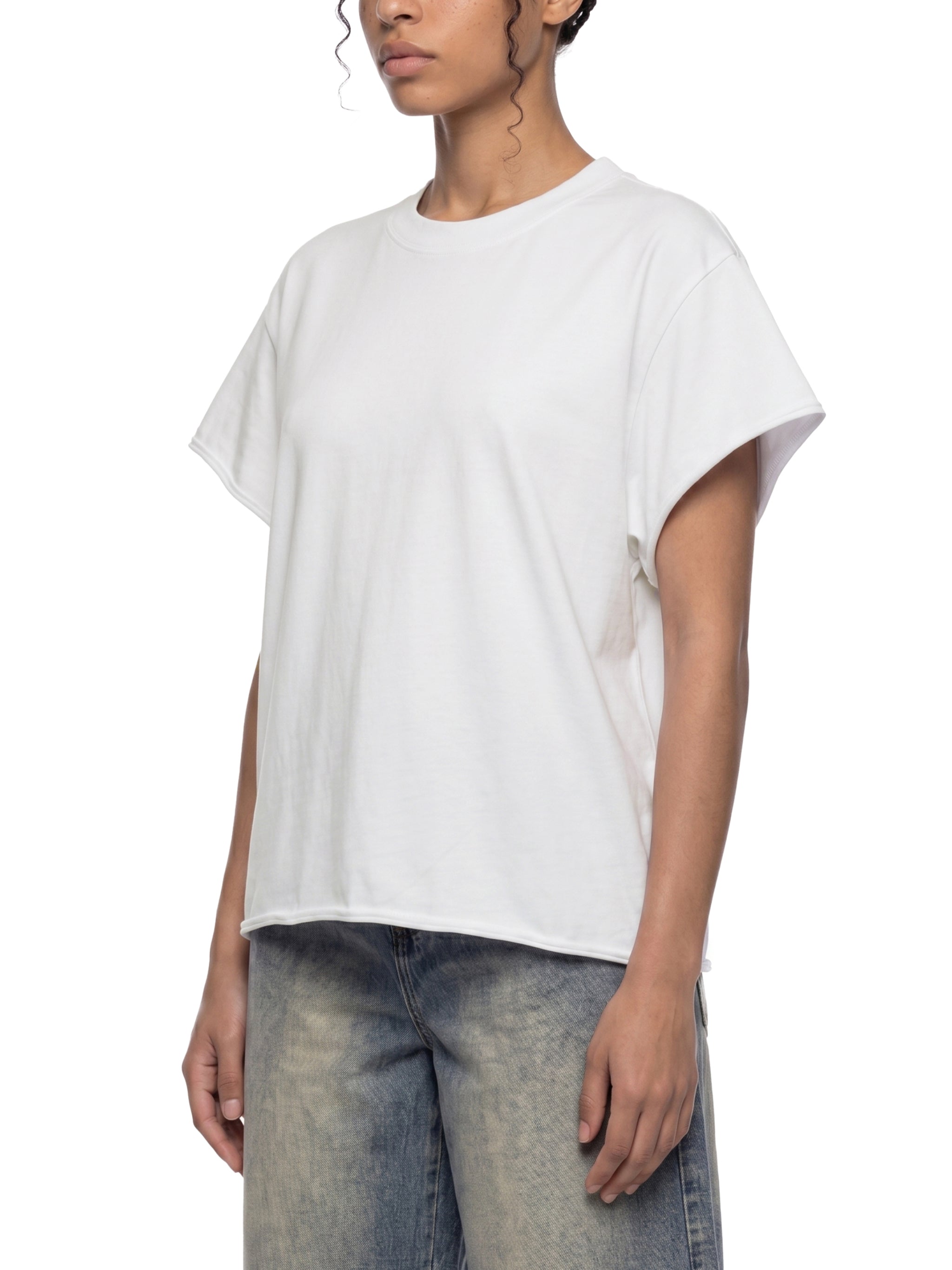 Unisex Boxy Raw Edge T-Shirt – Oversized Heavyweight Vintage Streetwear Tee