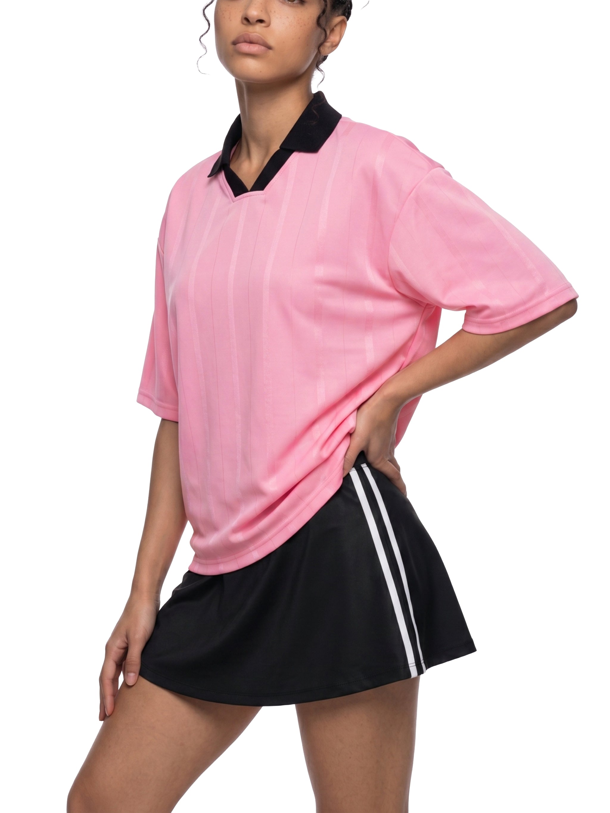 Unisex Striped Boxy Soccer Jersey – Oversized Retro Football Streetwear Shirt
