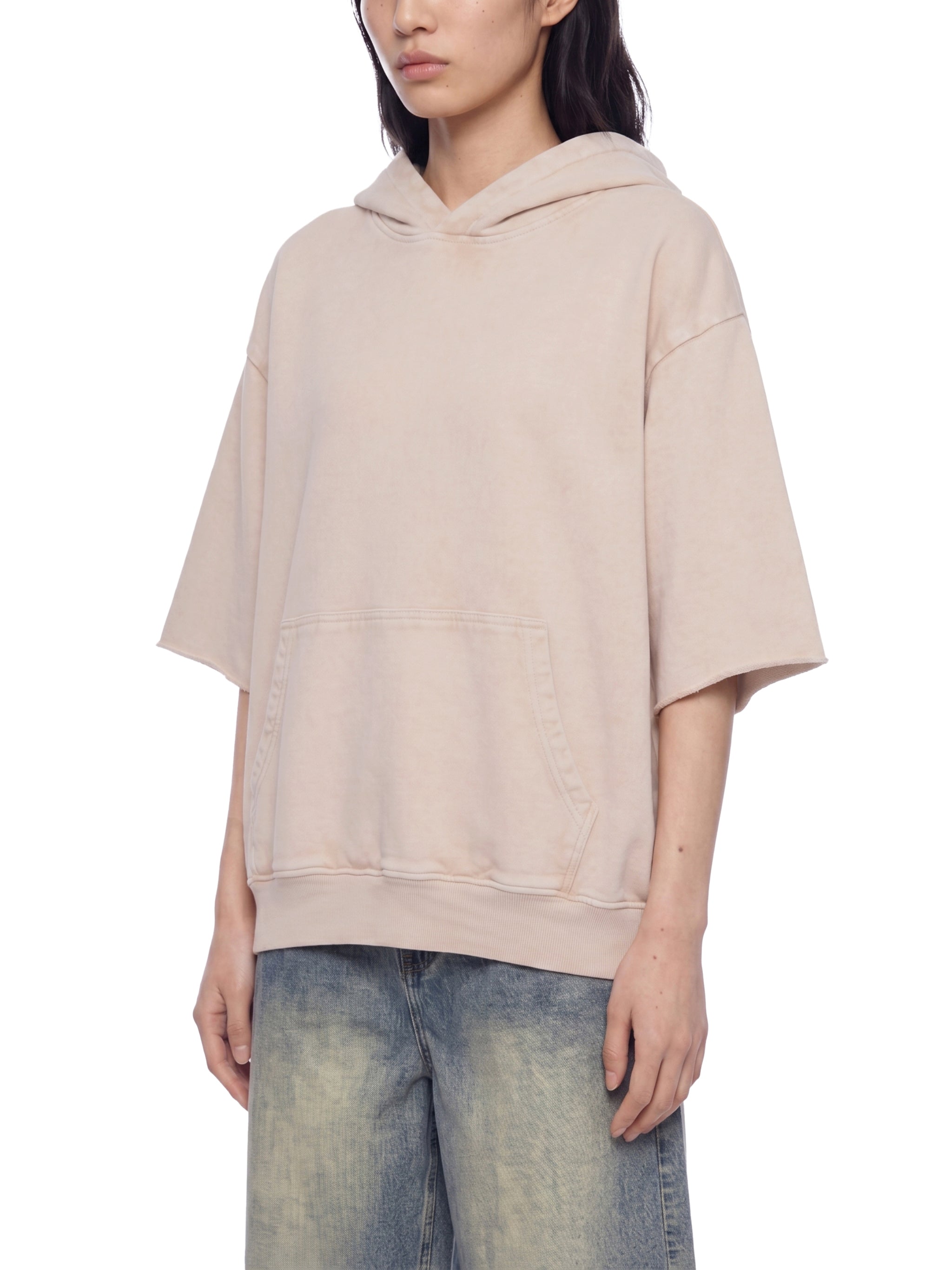 Unisex Mineral Wash Short Sleeve Hoodie – Oversized Vintage Streetwear Hooded Tee