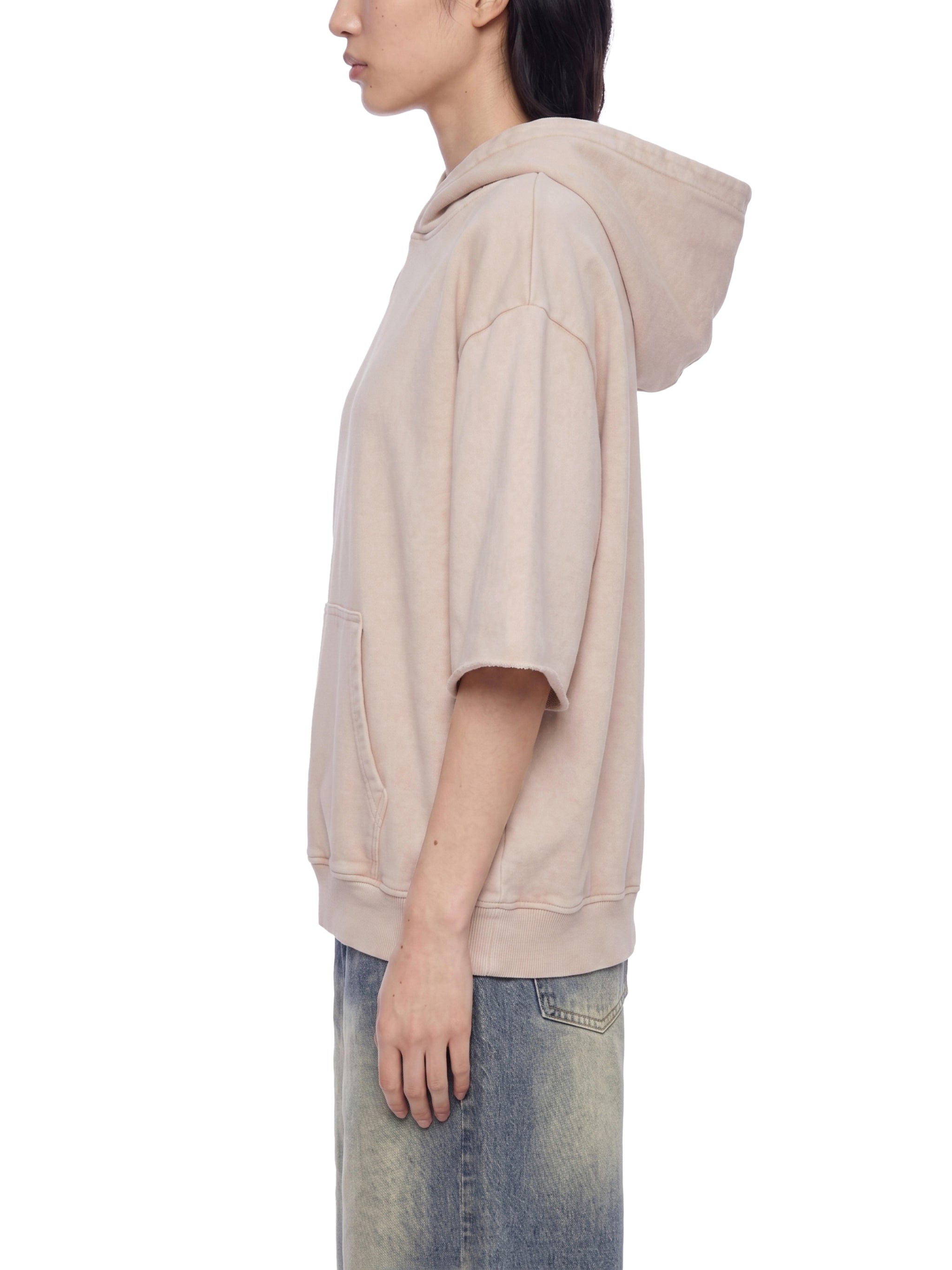 Unisex Mineral Wash Short Sleeve Hoodie – Oversized Vintage Streetwear Hooded Tee