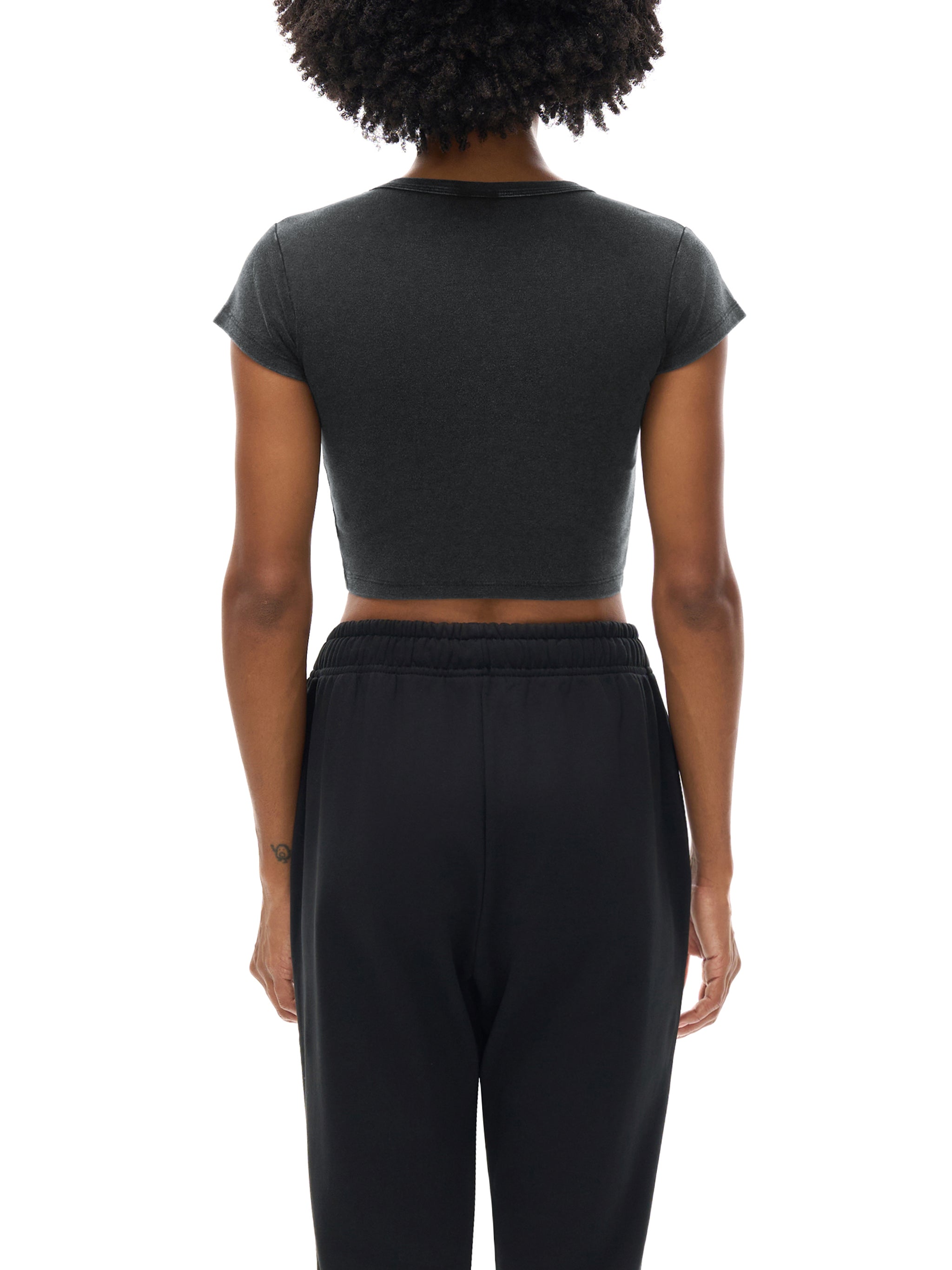 Women's Snow Washed Crop Top – Vintage Oversized Streetwear Tee